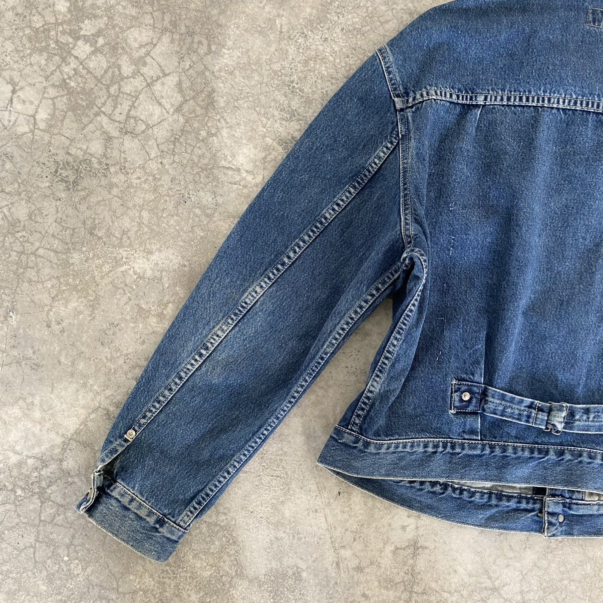 RRL Ralph Lauren VTG 90’s RRL Ralph Lauren Buckle Back Pleated Denim Jacket Size US XL / EU 56 / 4 - 15 Thumbnail