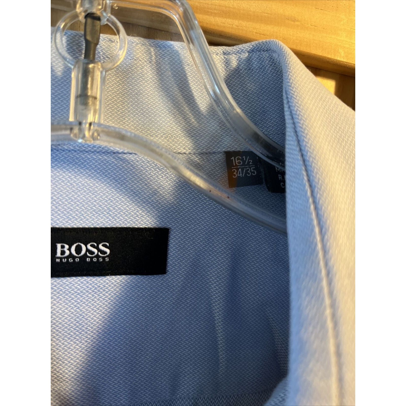 Hugo Boss Hugo Boss Men’s 16.5 34/35 Light Blue Button LS Cotton Shirt Size US XL / EU 56 / 4 - 3 Thumbnail