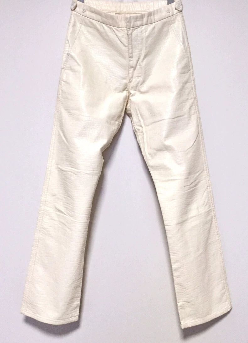 Cream Faux Crocodile Skin Pants 2505-Nextarrow