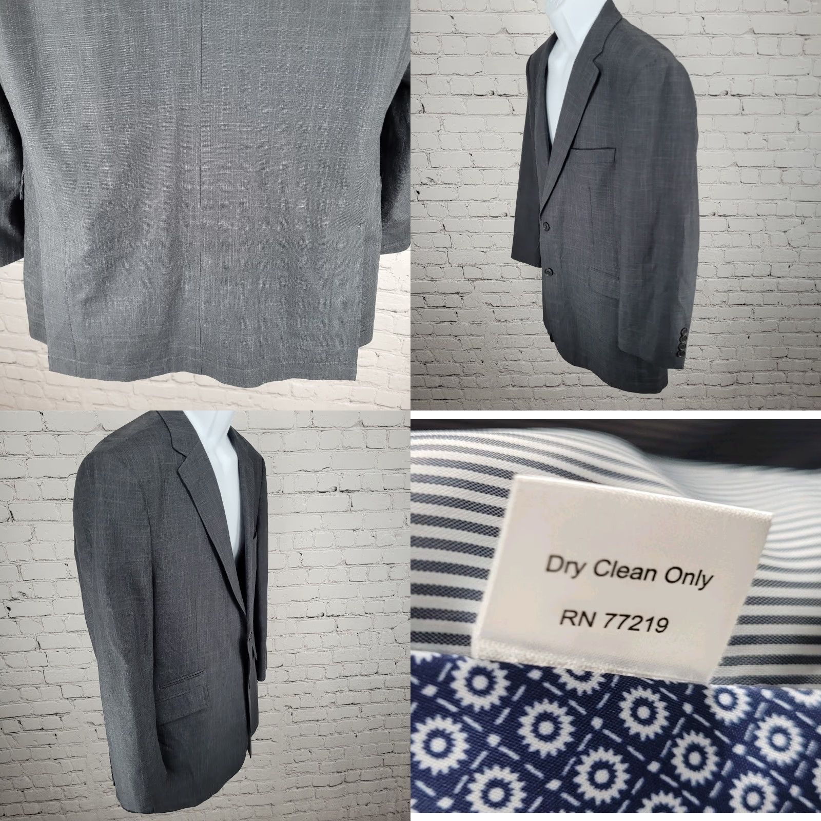 Joseph Abboud Joseph Abboud Blazer Shirt? Notch 2 Button Grey Cotton 100% M Adult Men Jacket Regular Size M Size 40R - 9 Thumbnail