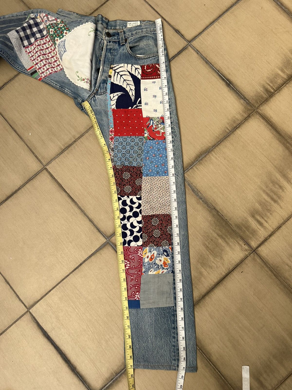 Levi's 80s Melinda Zoller Levi's 501 Patchwork Rips Distress Denim Size US 29 - 5 Thumbnail