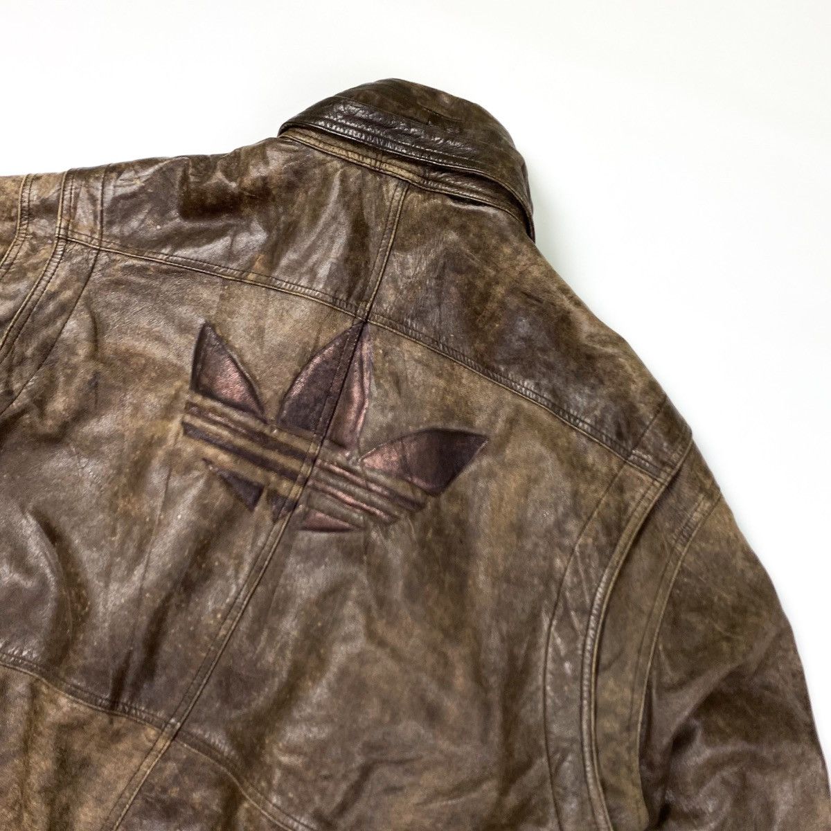 Japanese Brand × Vintage adidas vintage leather jacket Size US XL / EU 56 / 4 - 1 Thumbnail