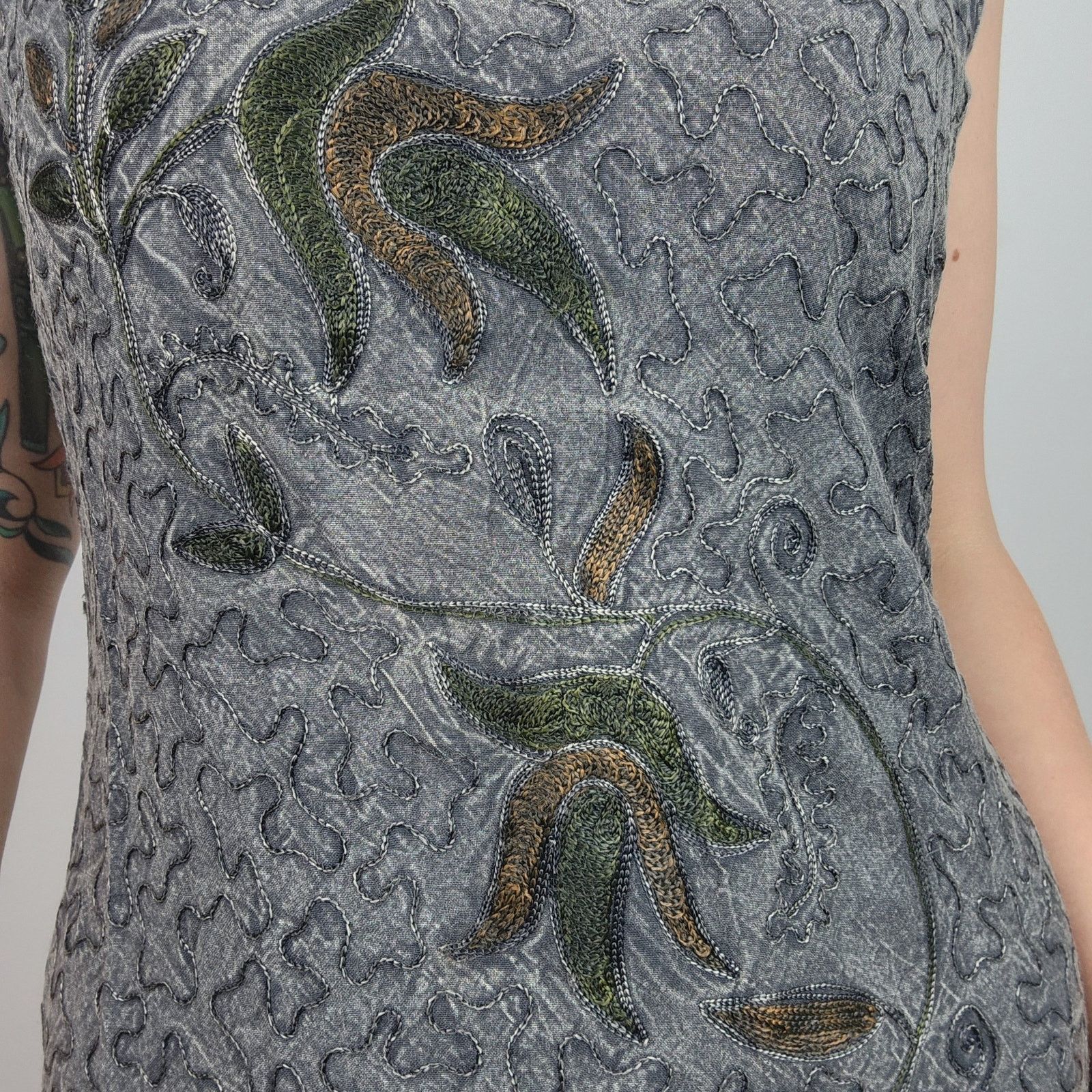 Other Hippie Festival Sun Dress Blue Sky Embroidered S-M Size S / US 4 / IT 40 - 7 Thumbnail