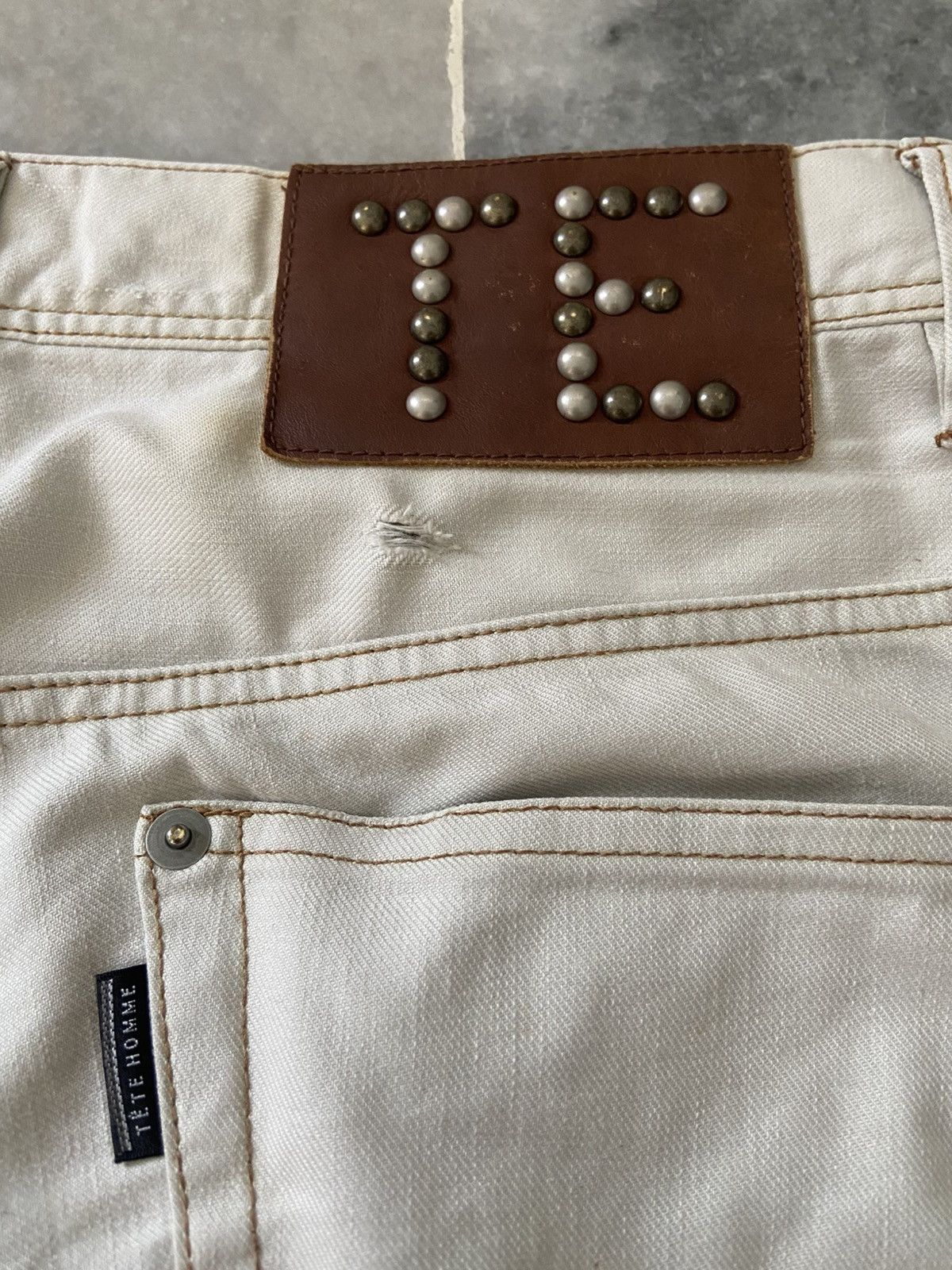 Issey Miyake Tete Homme White Linen Trouser Pants Size US 32 / EU 48 - 3 Thumbnail