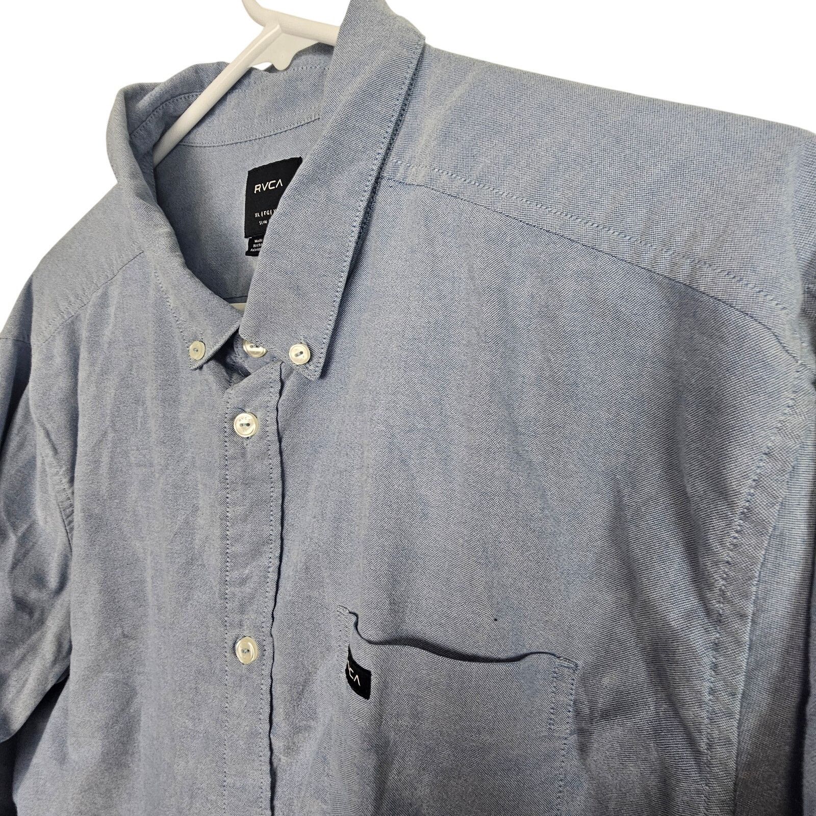 RVCA RVCA Mens Button Down Cotton Shirt Sz XL Slim Fit Minimalist Size US XL / EU 56 / 4 - 5 Thumbnail