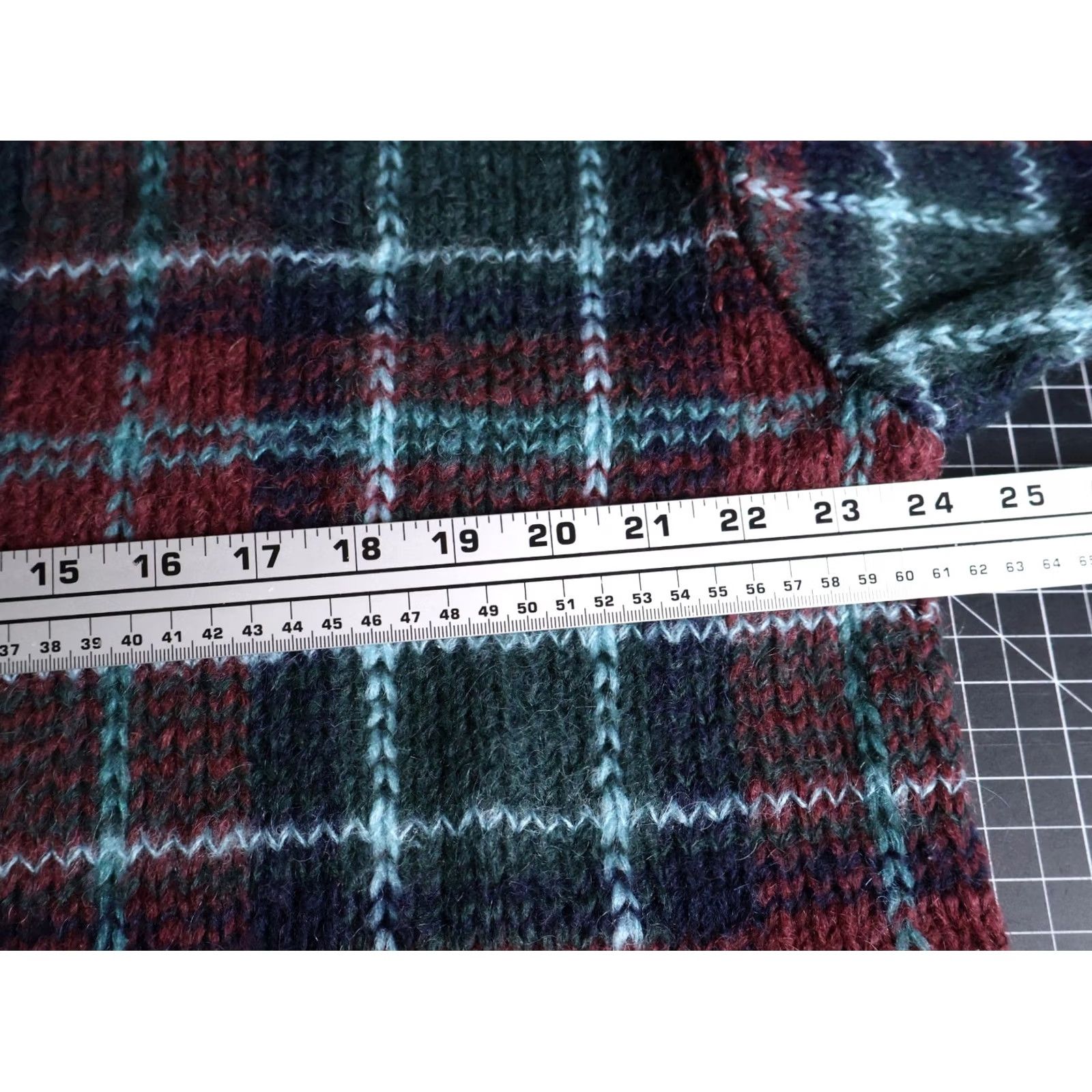 Vintage VINTAGE Paul Harris Mohair Sweater Women's Large Red Green Plaid Relaxed Oversized Knit Pullover Crew Neck Est. 90s Classic Preppy VINTAGE Size L / US 10 / IT 46 - 5 Thumbnail