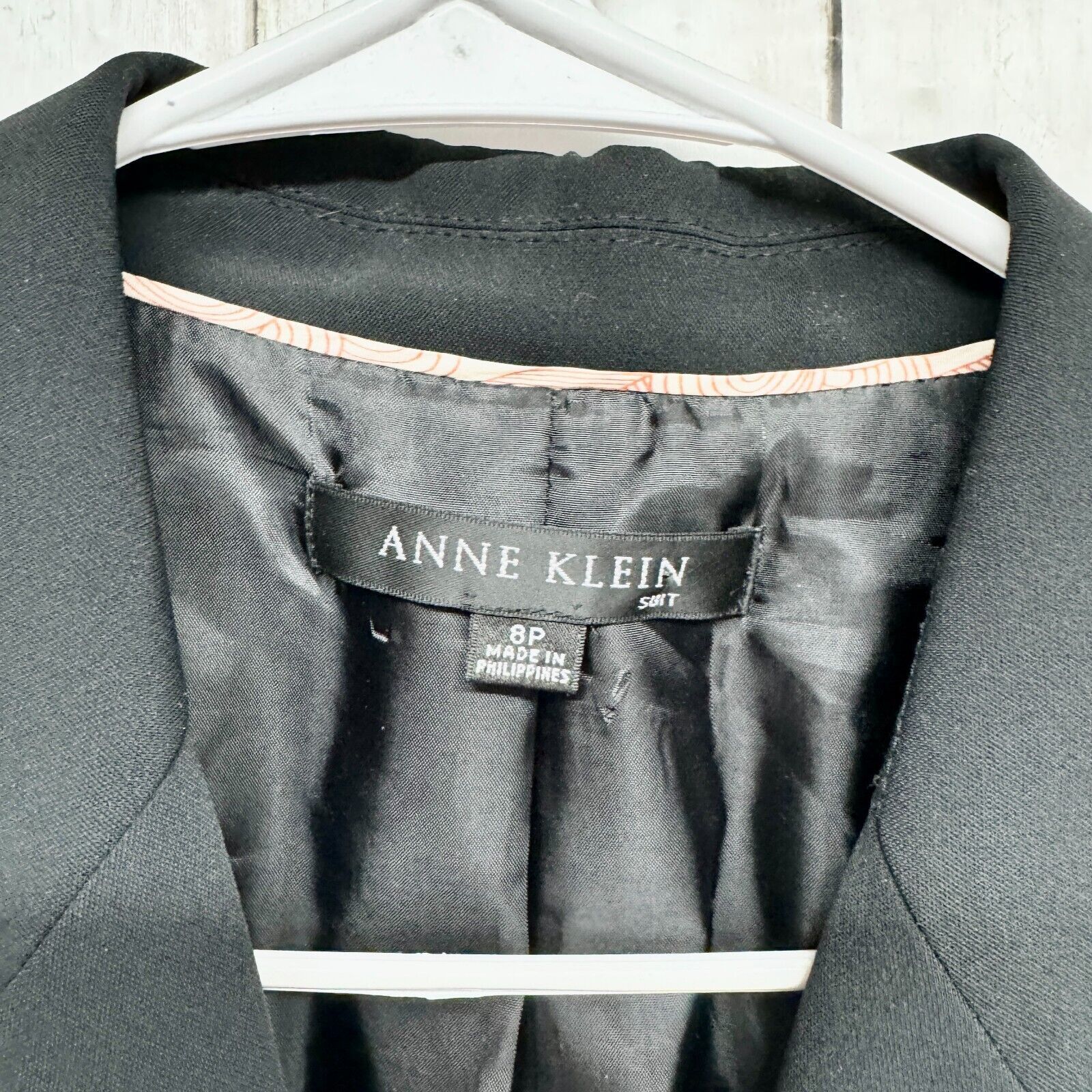 Anne Klein Anne Klein Blazer Jacket 8P Black Pinstriped Platinum Wool Size M / US 6-8 / IT 42-44 - 2 Thumbnail