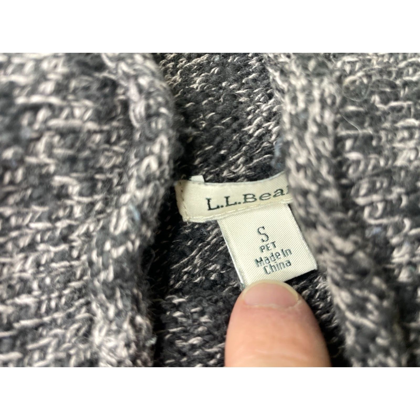 Vintage L.L.Bean Women's Roll Neck Sweater Small Petite Gray 100% Cotton Heathered Pullover Knit Long Sleeve Casual Size S / US 4 / IT 40 - 3 Thumbnail