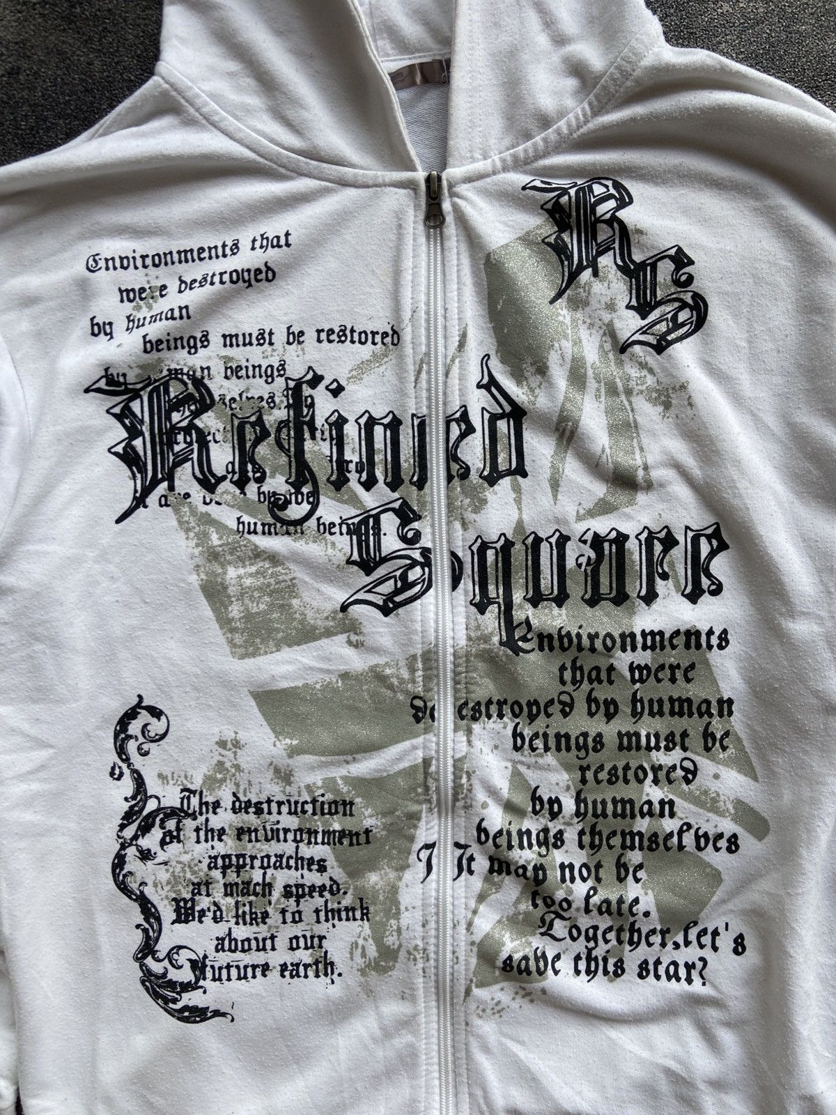 Japanese Brand Euroyal Black Label "Refined Square" Poems Zip Hoodie Size US L / EU 52-54 / 3 - 2 Thumbnail