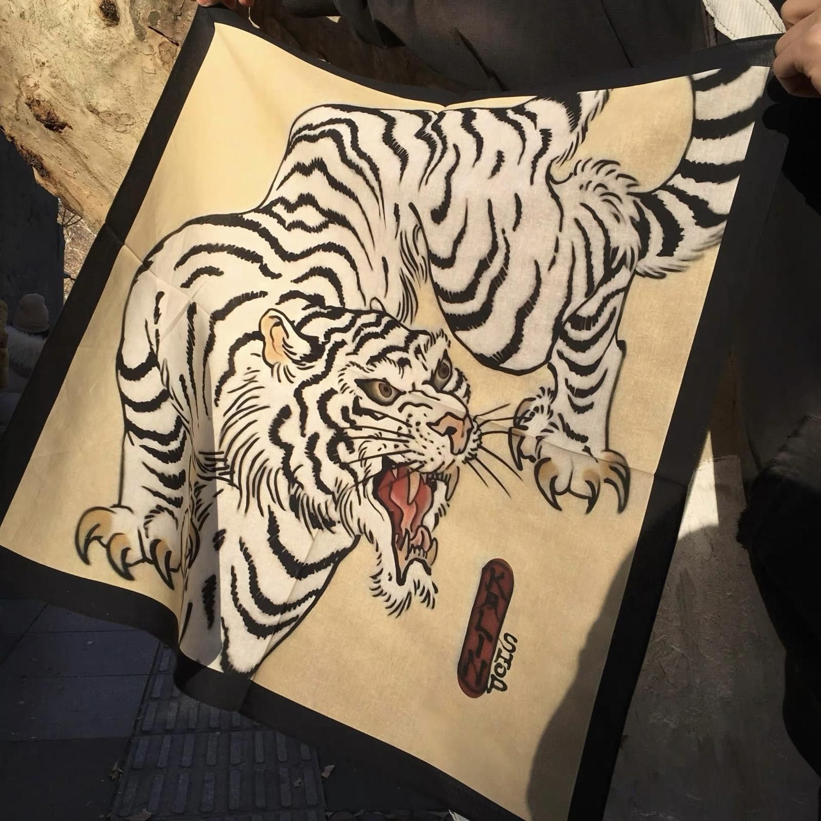Japanese Brand Archive Streetwear Japanese Tiger Graphic Bandana Size ONE SIZE - 6 Thumbnail