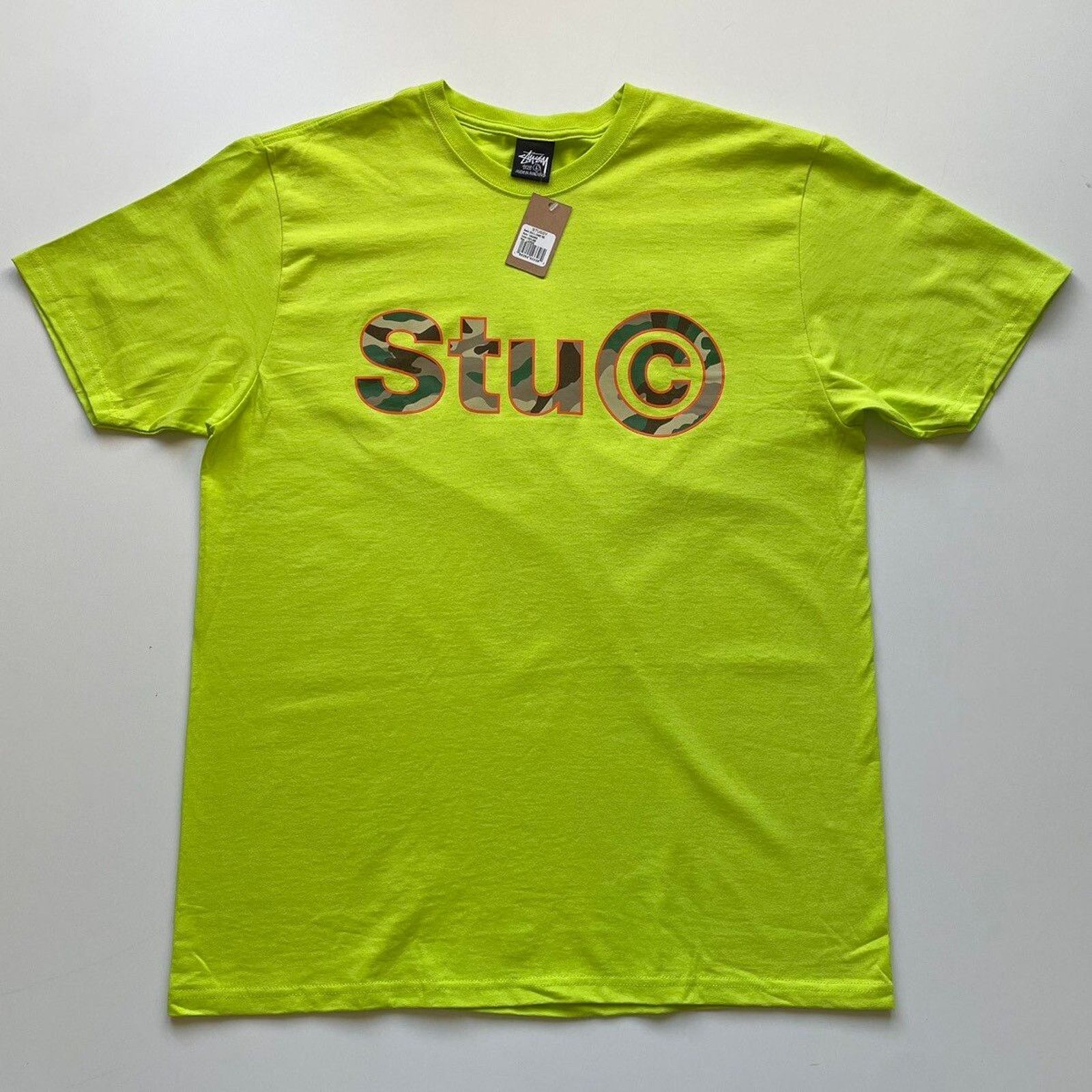 Stussy Stussy Stu C Camo Graphic T Shirt Men's Large KeyLime Rare Size US L / EU 52-54 / 3 - 1 Thumbnail