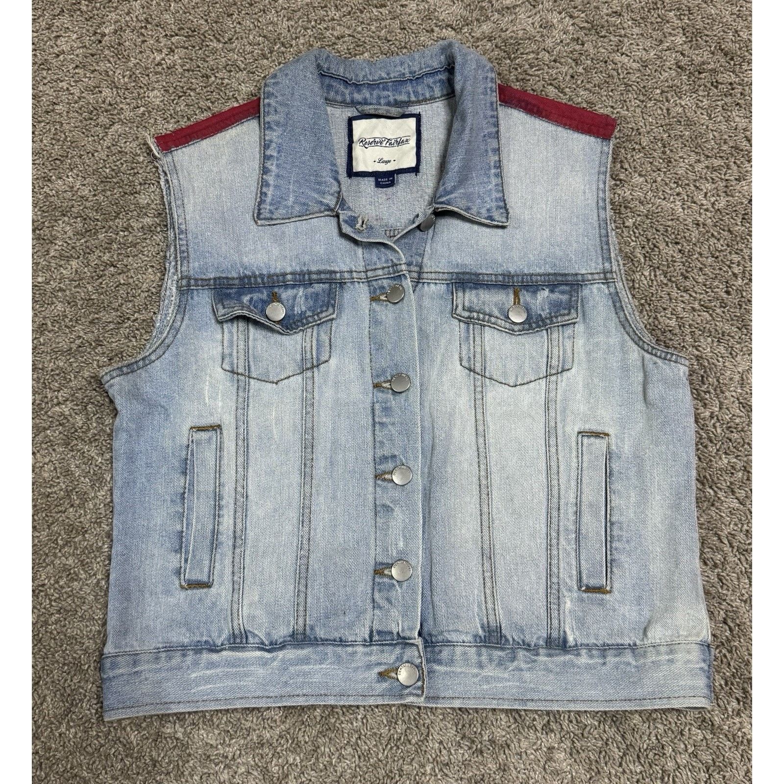 Other LA HERMOSA Upcycled Hand Painted Denim Vest Floral Art L Size L / US 10 / IT 46 - 4 Thumbnail