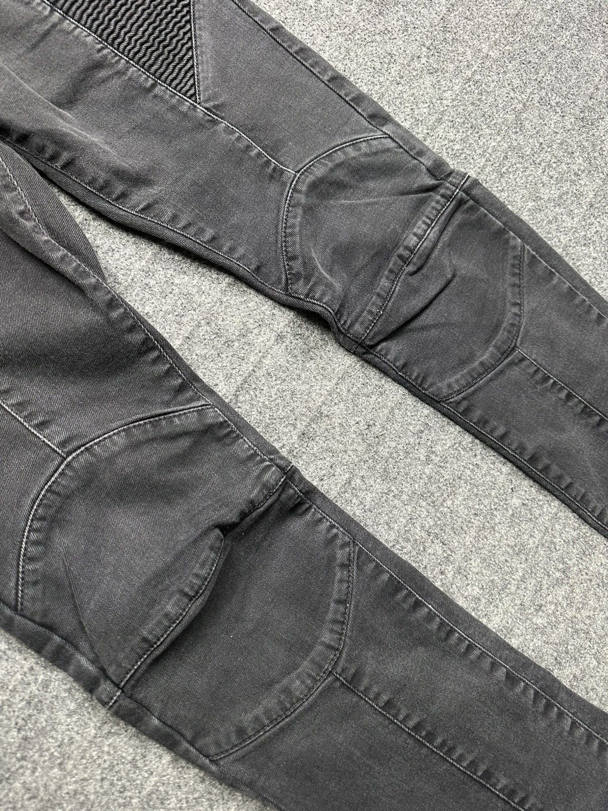 Pierre Balmain Pierre Balmain - Men’s Moto Biker - Washed Black Denim Jeans Size US 32 / EU 48 - 8 Thumbnail