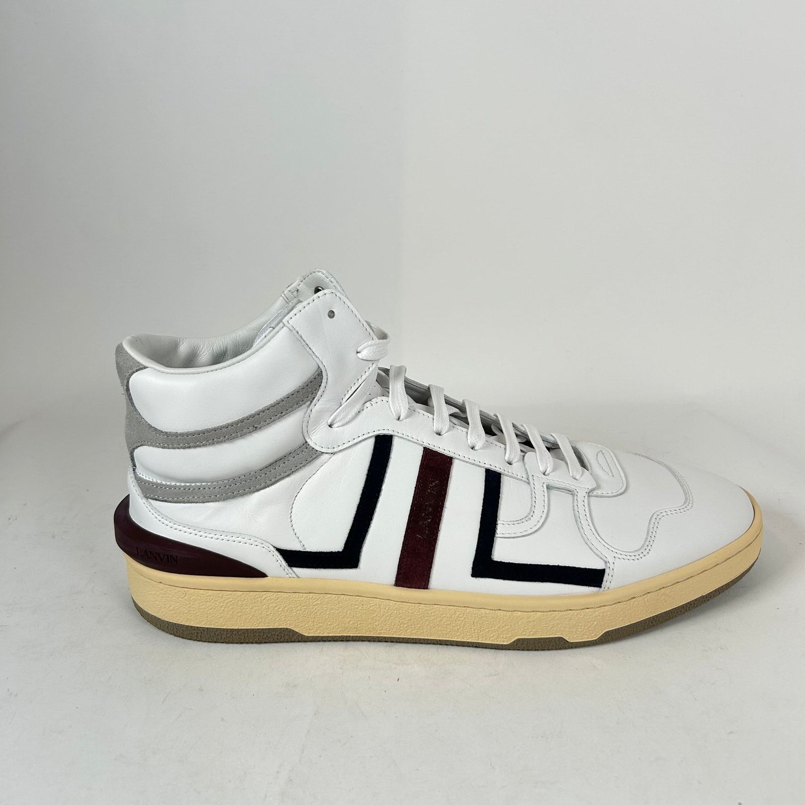 A Ma Maniere × Lanvin Lanvin x A Ma Maniere White/Maroon Clay High-Top Sneaker Size US 11 / EU 44 - 1 Thumbnail