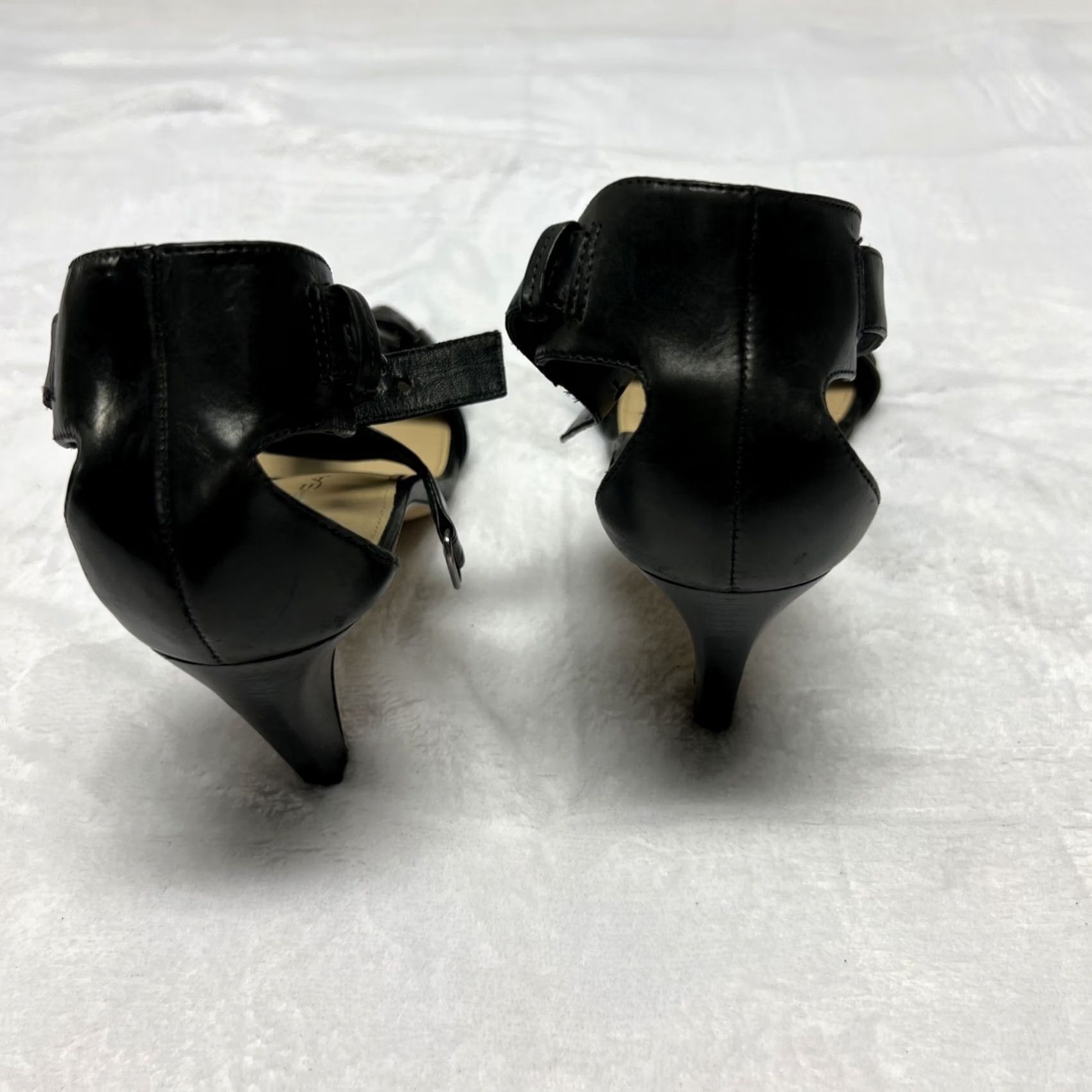 Vintage VIA SPIGA Black Leather Heels Women’s 7.5M Ankle Strap Block Heel Sandals Size US 8 / IT 38 - 7 Thumbnail