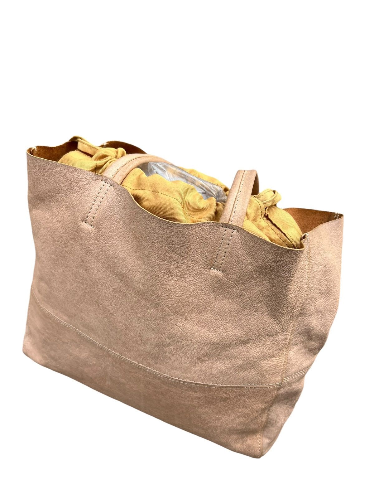 Japanese Brand × Leather Vintage CIMABUE Japan Fade Patina Leather Tote Bag Size ONE SIZE - 17 Thumbnail