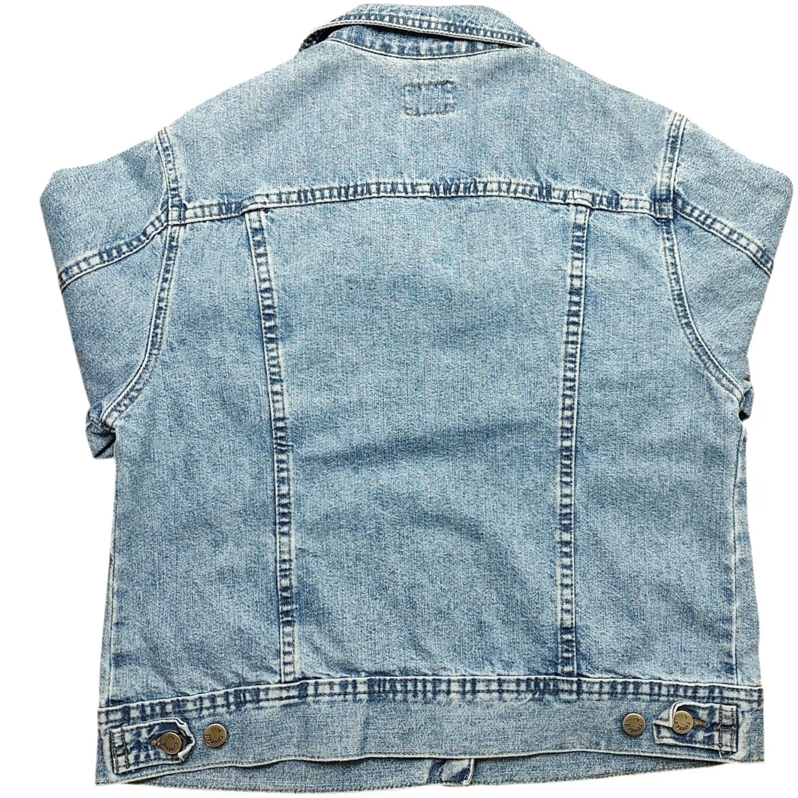 Vintage VINTAGE Riveted By Lee Denim Jacket Women M 4 Pockets 100% Cotton Blue Jacket, Denim, Solid, Button Closure, Regular Fit, Trucker, Collared, Pockets Size 32" / US 10 / IT 46 - 3 Thumbnail