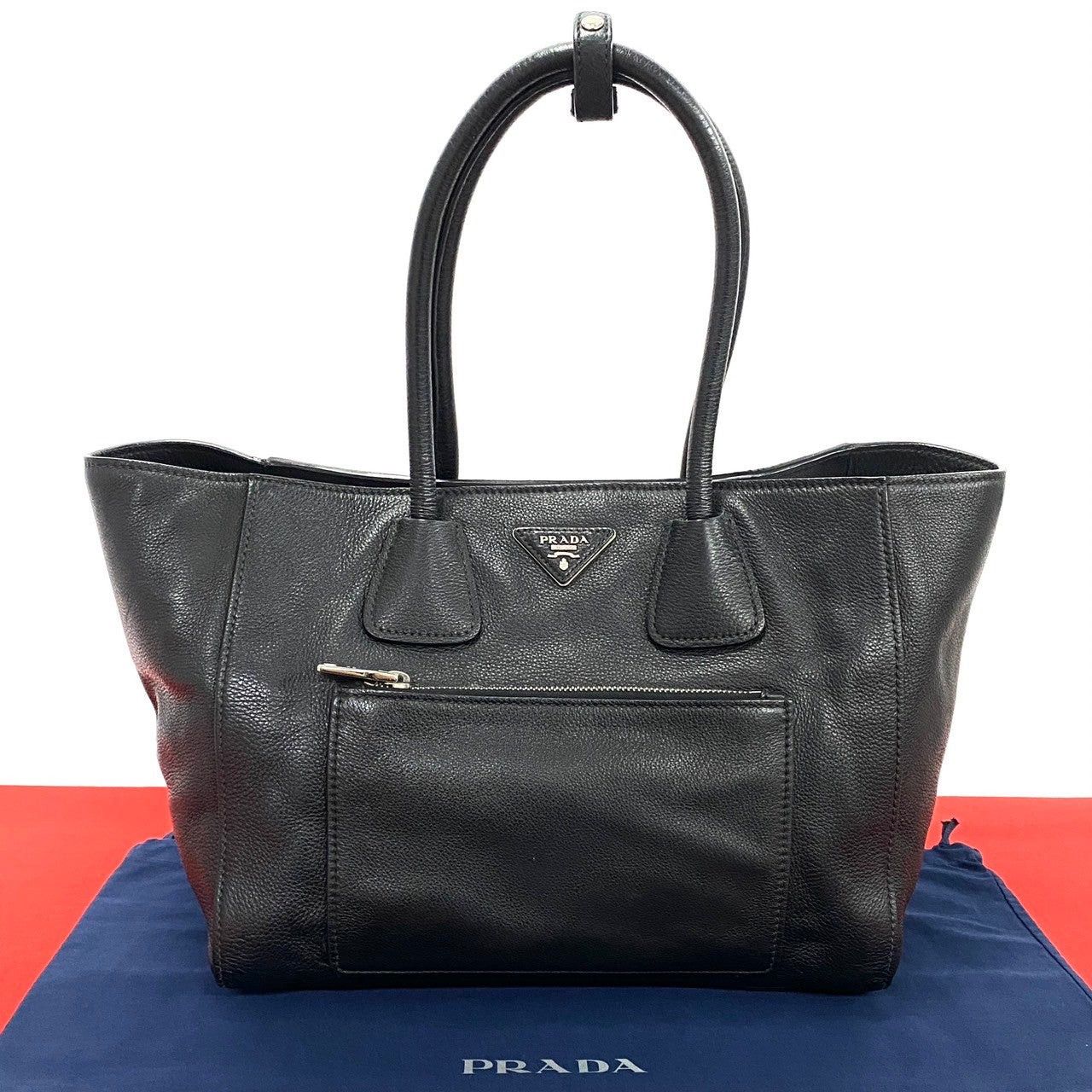 Prada Prada Tote Bag Black Leather Size ONE SIZE - 1 Thumbnail