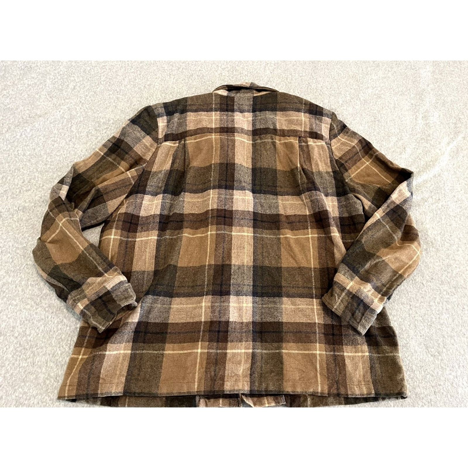 Pendleton VINTAGE Pendleton Heritage Limited Edition Long Sleeve Wool Shirt Brown Plaid Large Women Size L / US 10 / IT 46 - 4 Thumbnail