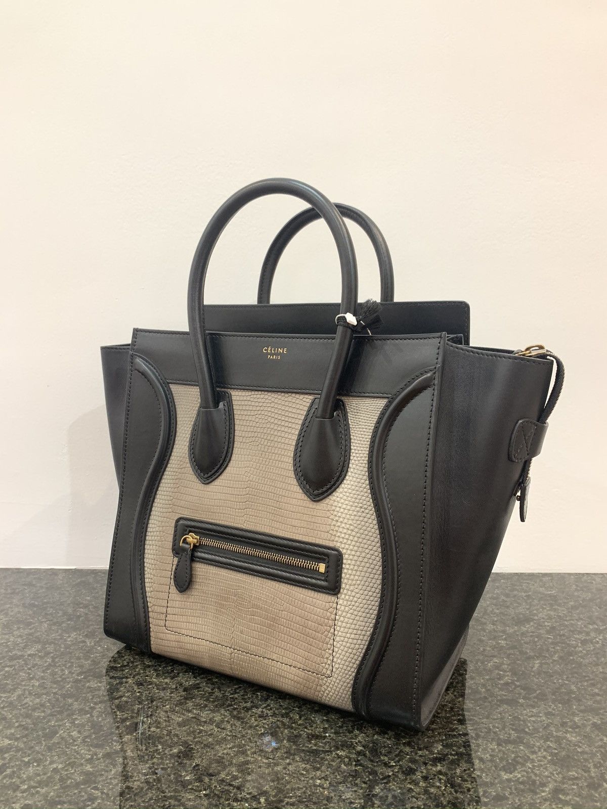 Celine Mini Luggage Leather and Lizard