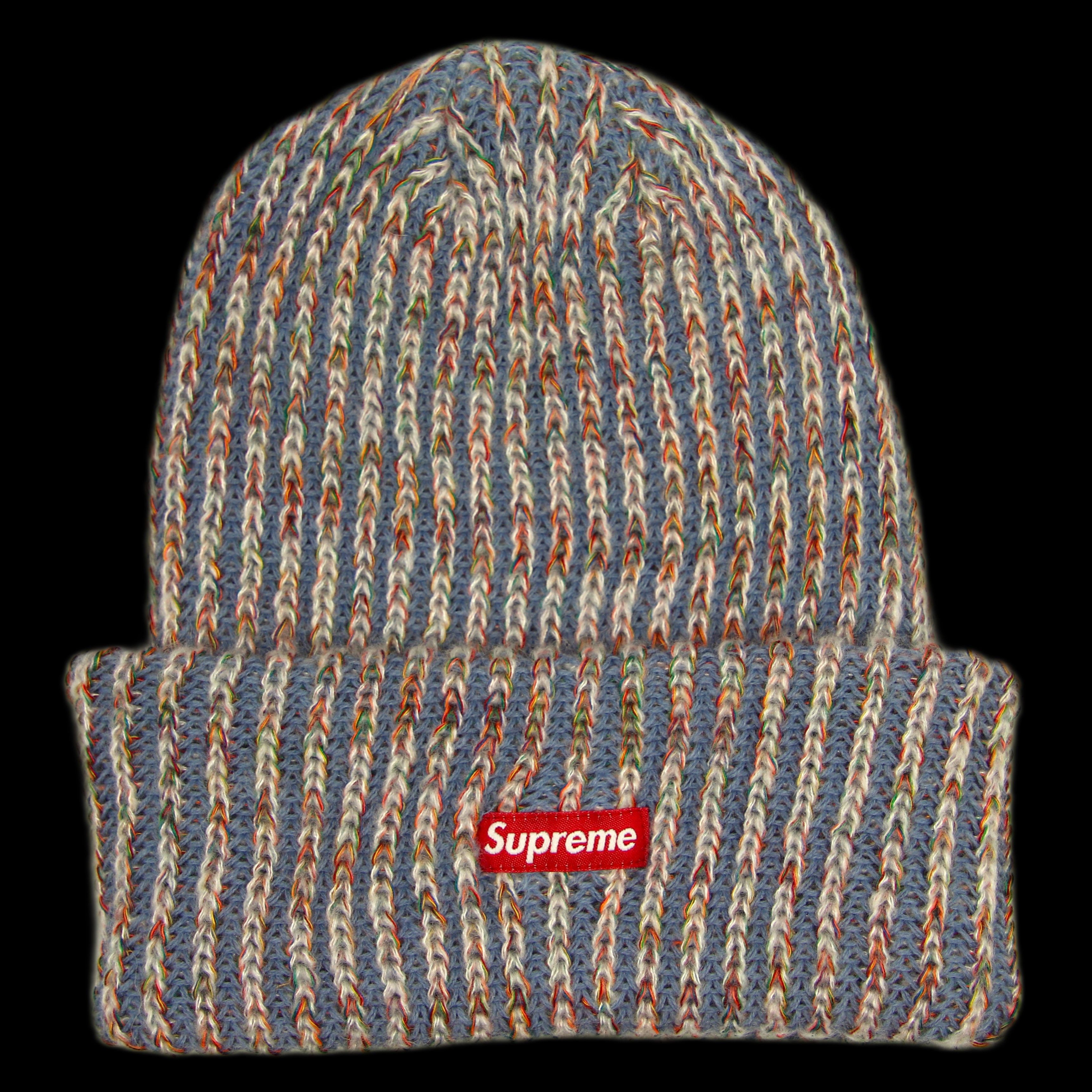 Supreme Rainbow Knit 5% Merino Woom Beanie Light Blue