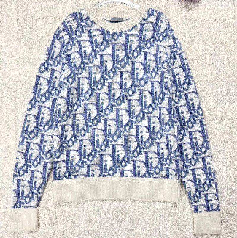 Dior Dior White Knit Sweater for Men 0089 Size US S / EU 44-46 / 1 - 1 Thumbnail