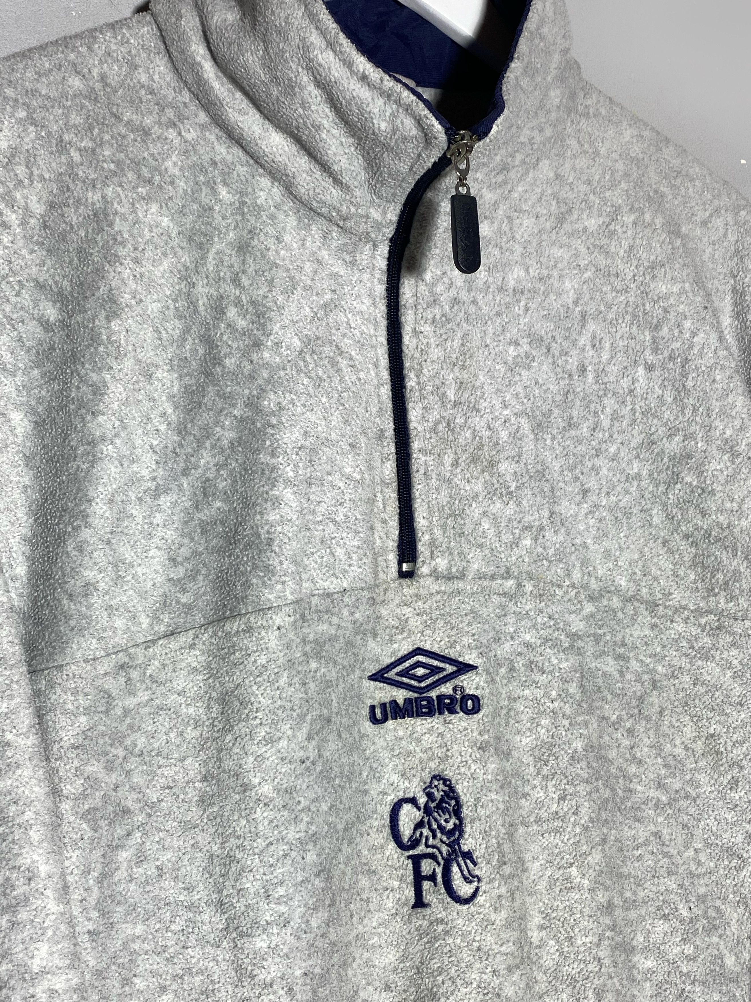 Umbro Vintage 90s Umbro Chelsea FC Fleece Pullover Sweater 1/4 zip Size US M / EU 48-50 / 2 - 3 Thumbnail