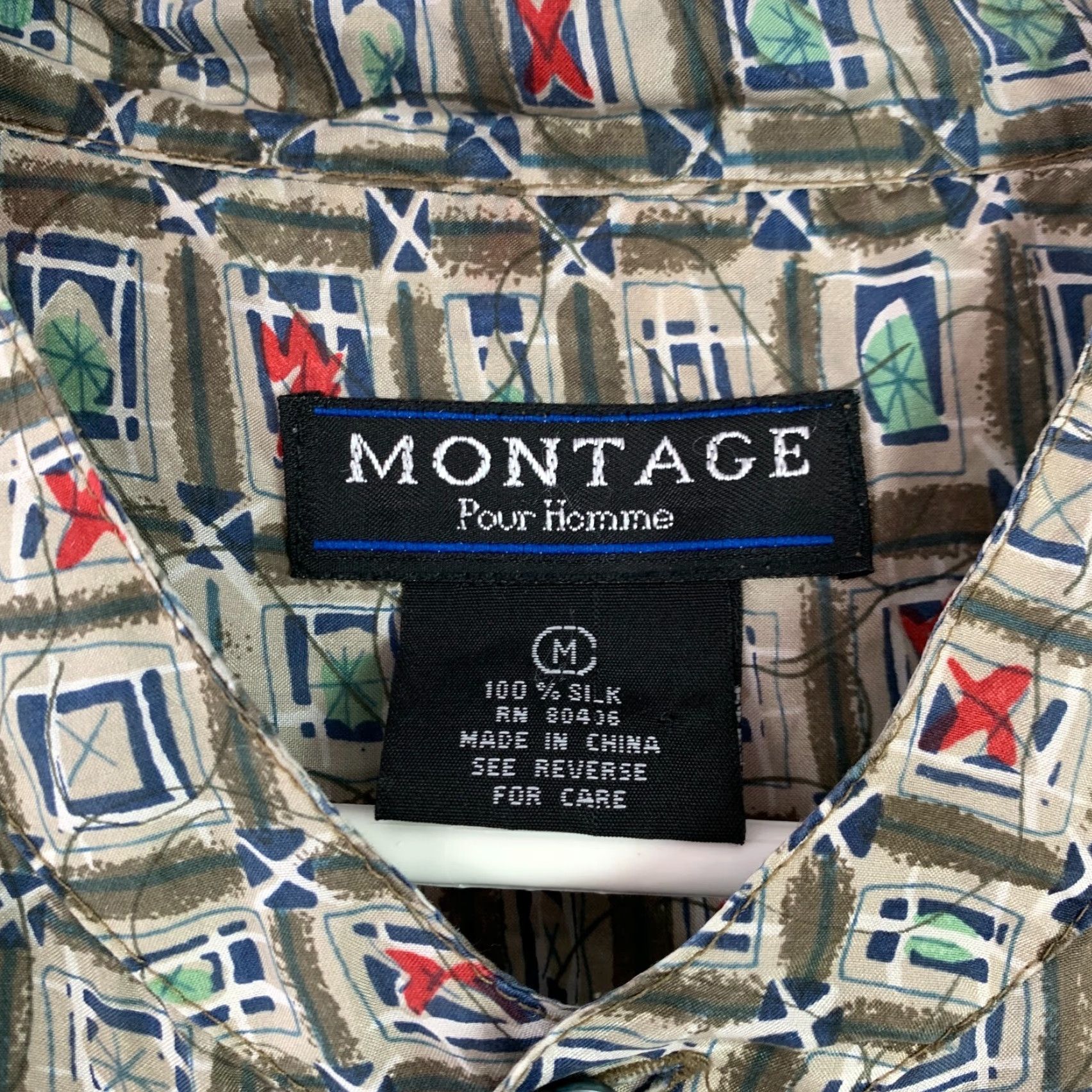 Vintage VINTAGE Montage Pour Homme Silk Funky Rad Geometric Button Up Shirt Mens M Size US M / EU 48-50 / 2 - 5 Thumbnail