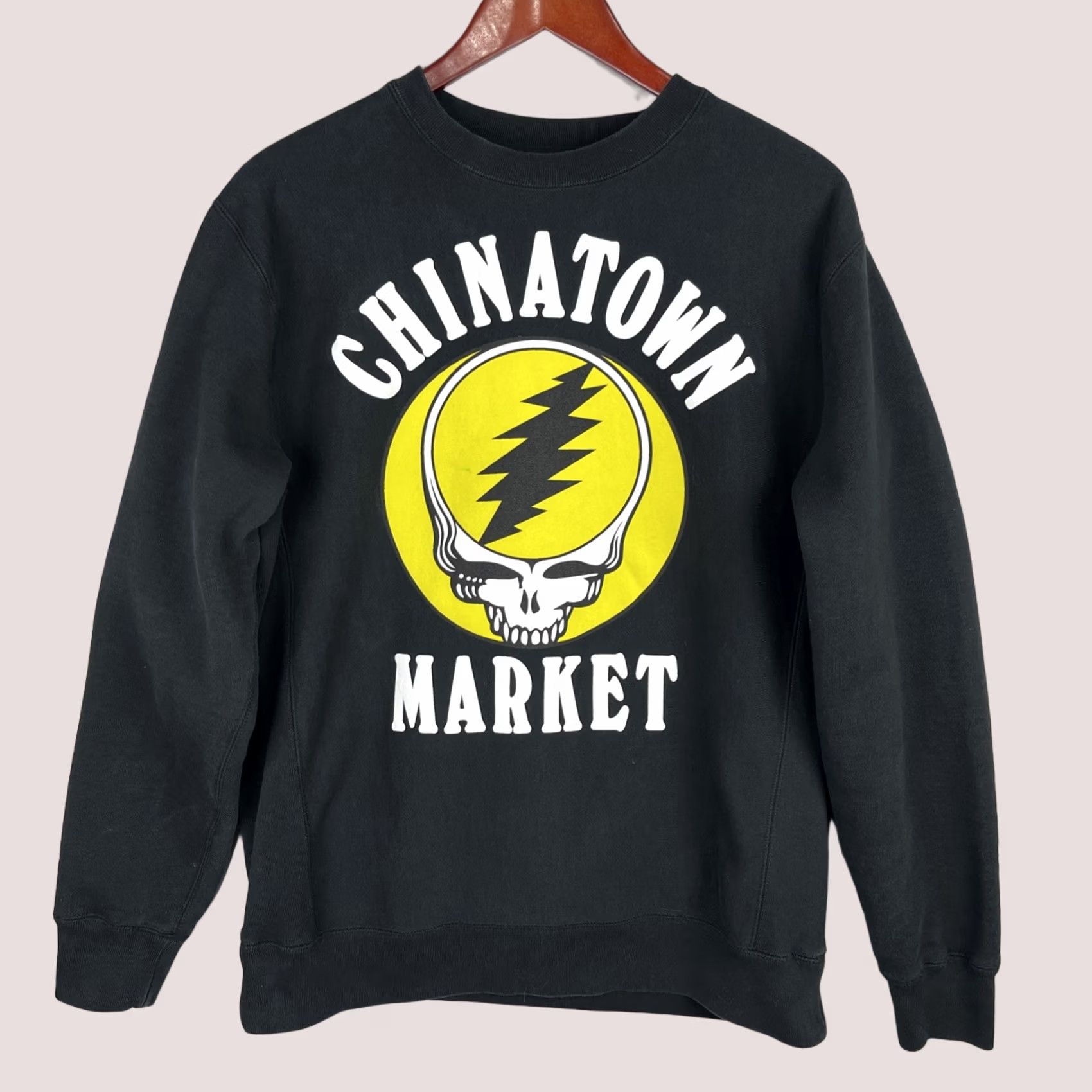 Vintage VINTAGE Grateful Dead Chinatown Market Sweatshirt Mens M Black Graphic Print Deadtown Market Size US M / EU 48-50 / 2 - 1 Thumbnail
