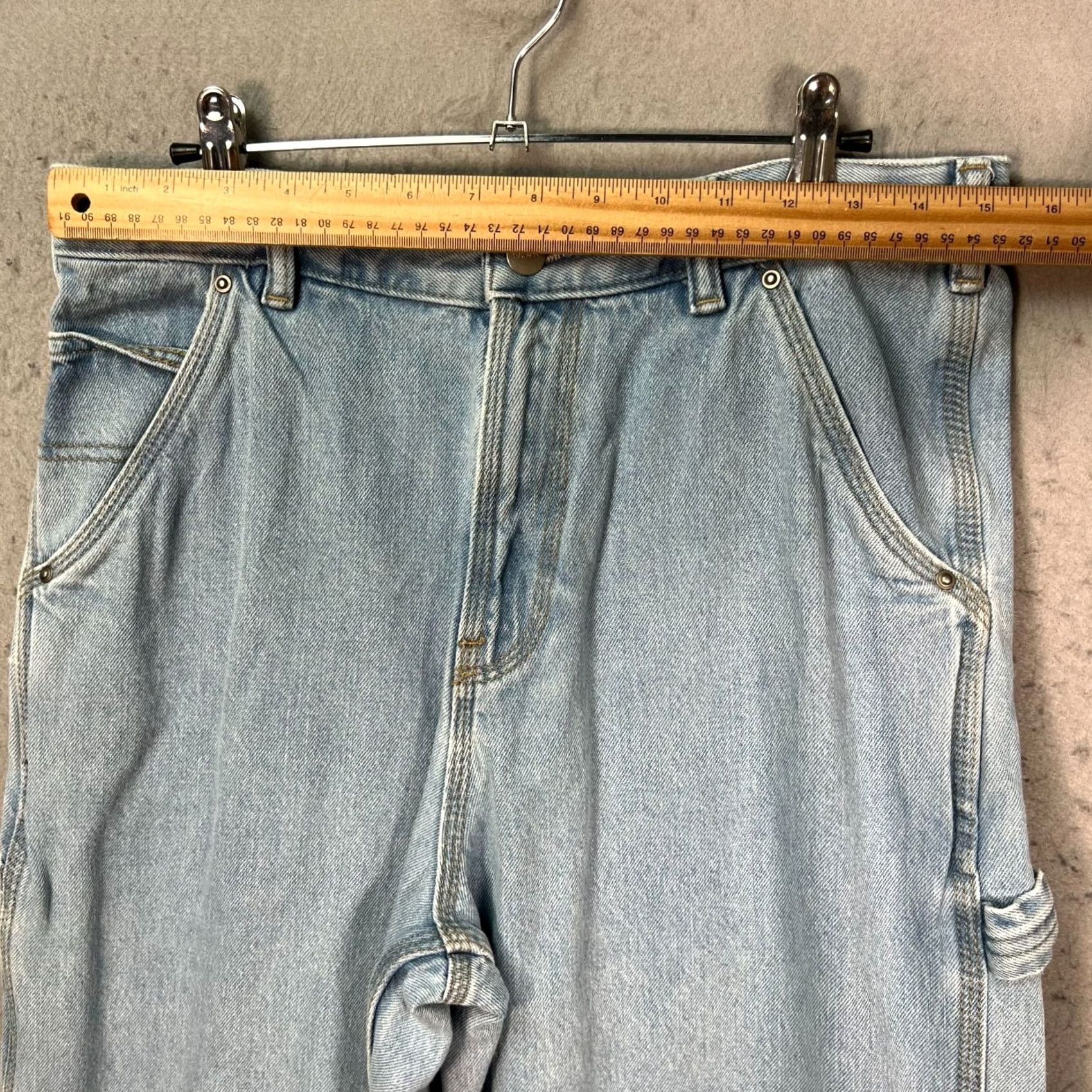 Zara Zara Mens Jeans 30 Blue Light Wash Denim Carpenter Pants 100% Cotton Size US 30 / EU 46 - 5 Thumbnail
