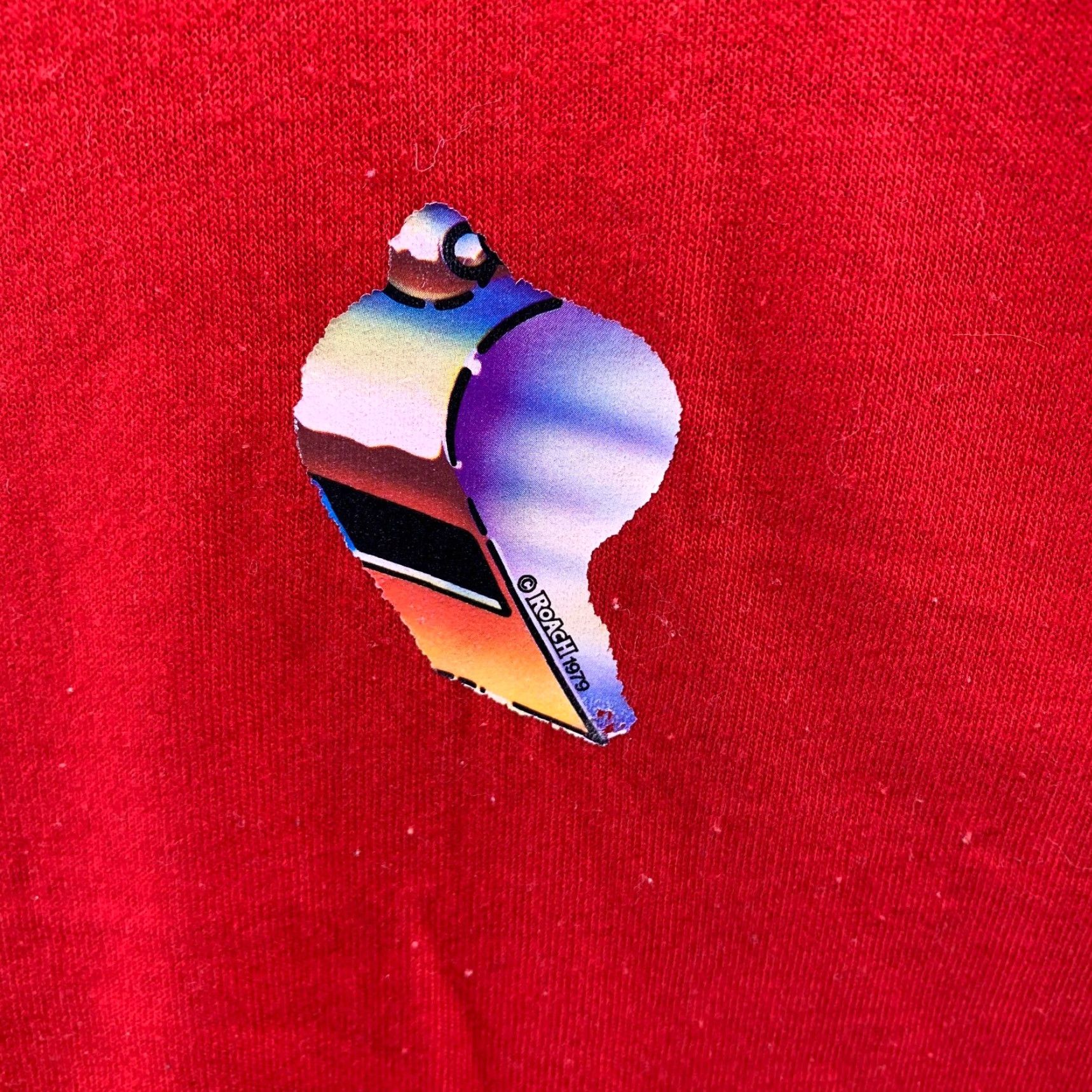Whistles VINTAGE Bantam Shirt Unisex Adults L Red Cotton Polyester 70s 80s Sports Coach's Whistle 21.5x29 EICH Shirt Mens WomenS Size US L / EU 52-54 / 3 - 7 Thumbnail
