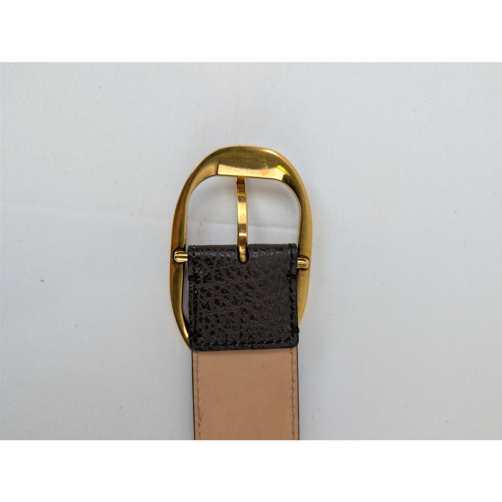 Tom Ford o1rshd1 Size: 85 / Men's Vacchetta Leather Oval-Buckle Belt Size 34 - 13 Thumbnail