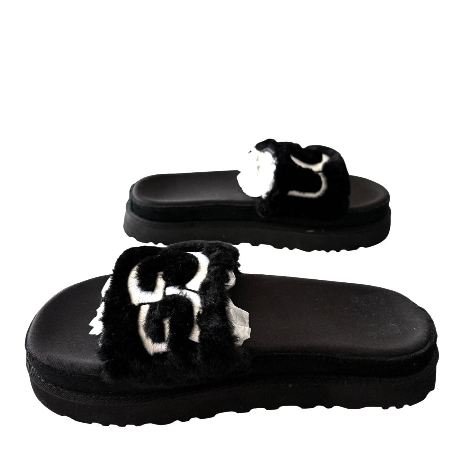 Ugg UGG Laton Fur Platform Slide Black Shearling Size 9 Size US 9 / IT 39 - 6 Thumbnail