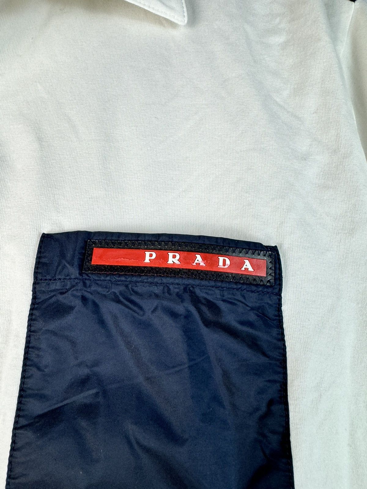 Prada Prada Milano Red Tab Basic Old Money White Polo T Shirt Tee Size US L / EU 52-54 / 3 - 4 Thumbnail
