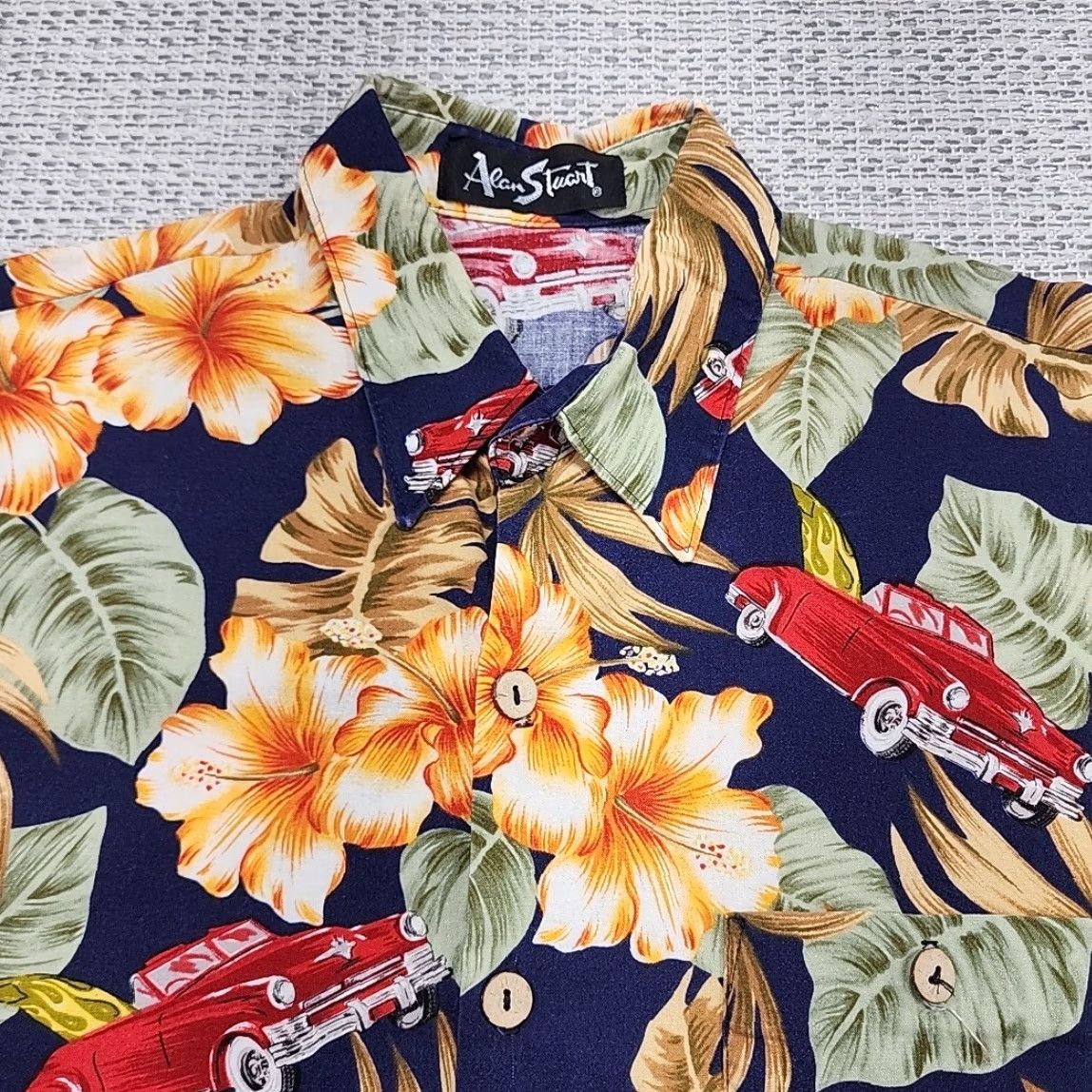 Vintage VINTAGE Alan Stuart Hawaiian Shirt Mens L Button Up Short Sleeve Floral USA Made Size US L / EU 52-54 / 3 - 4 Thumbnail