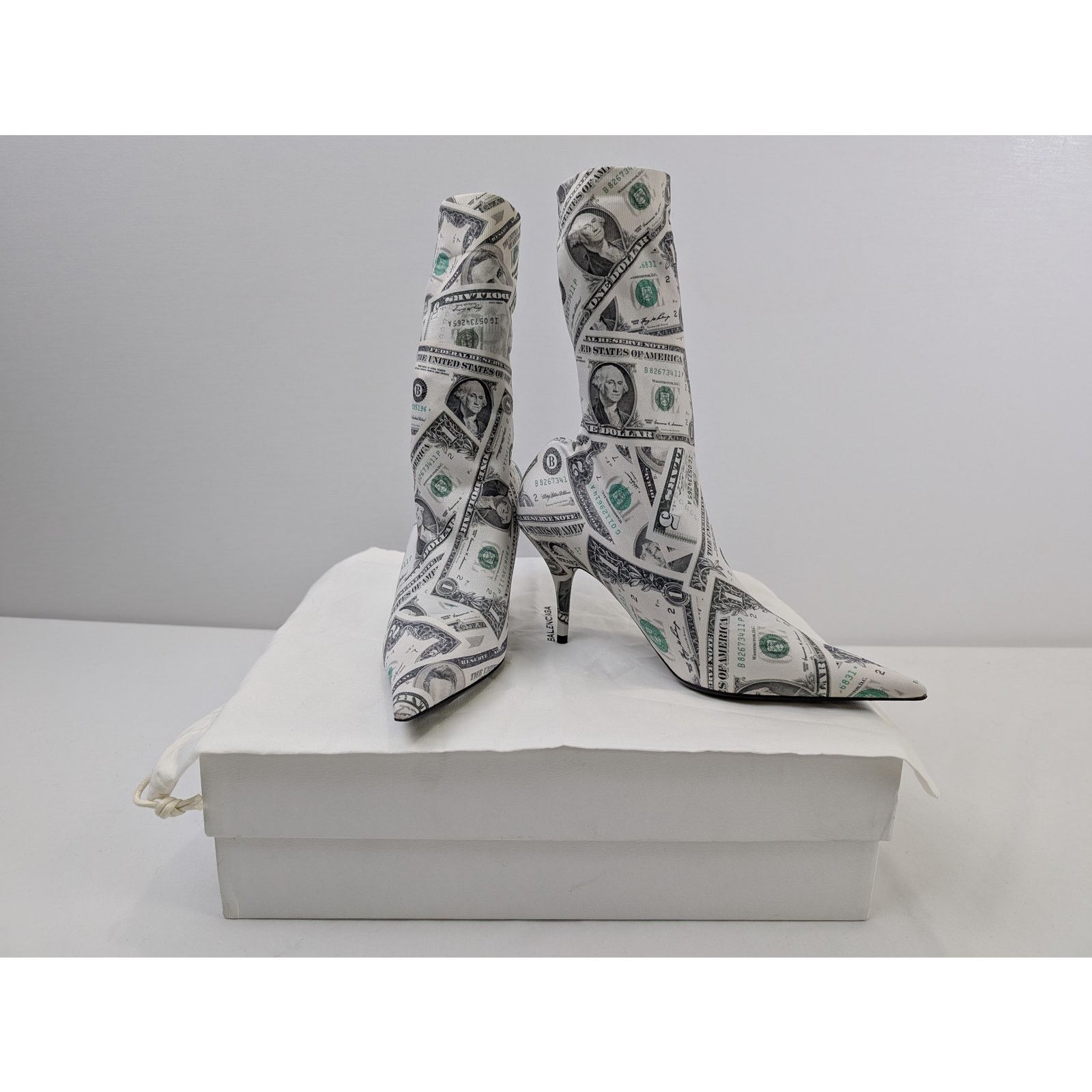 Balenciaga o1rshd1 Maille Impreimee Dollars Boots in Multicolor Size US 7 / IT 37 - 11 Thumbnail