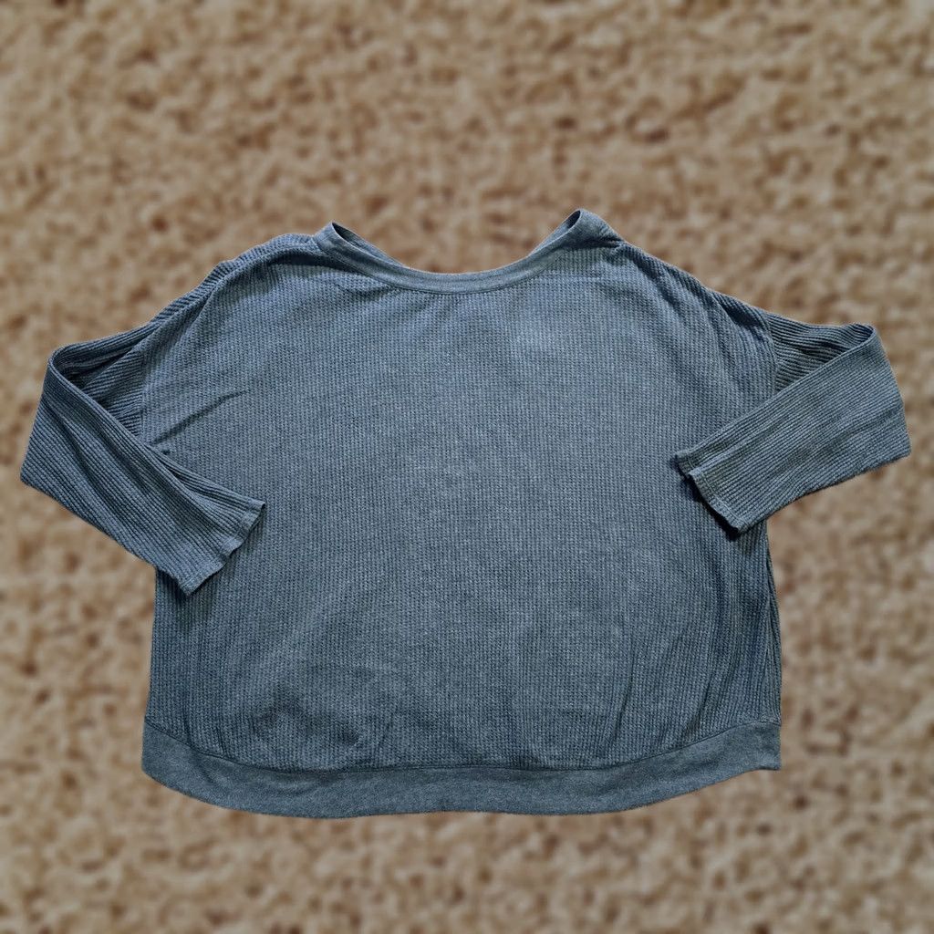 J. Jill J Jill Top Womens XL Green Thermal Textured Long Sleeve V Neck Stretch Casual Blouse Mens Womens Size XL / US 12-14 / IT 48-50 - 1 Thumbnail