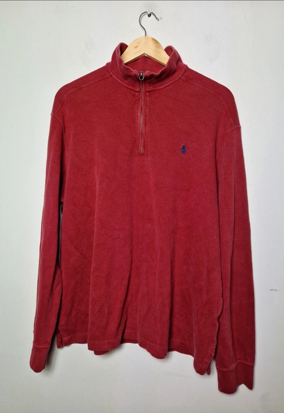 Polo Ralph Lauren Polo Ralph Lauren vintage burgundy halfzip sweatshirt Size US L / EU 52-54 / 3 - 1 Thumbnail