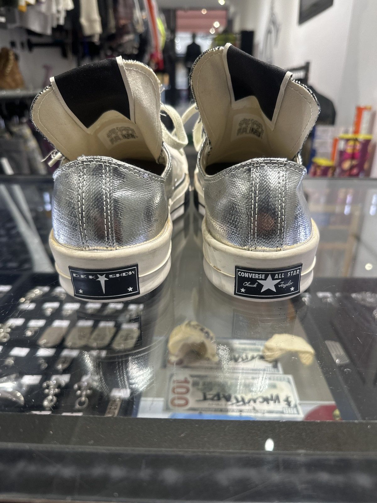 Converse × Rick Owens Drkshdw Converse x Rick Owens DRKSHDW Sneaker Silver Size 11 Size US 11 / EU 44 - 4 Thumbnail