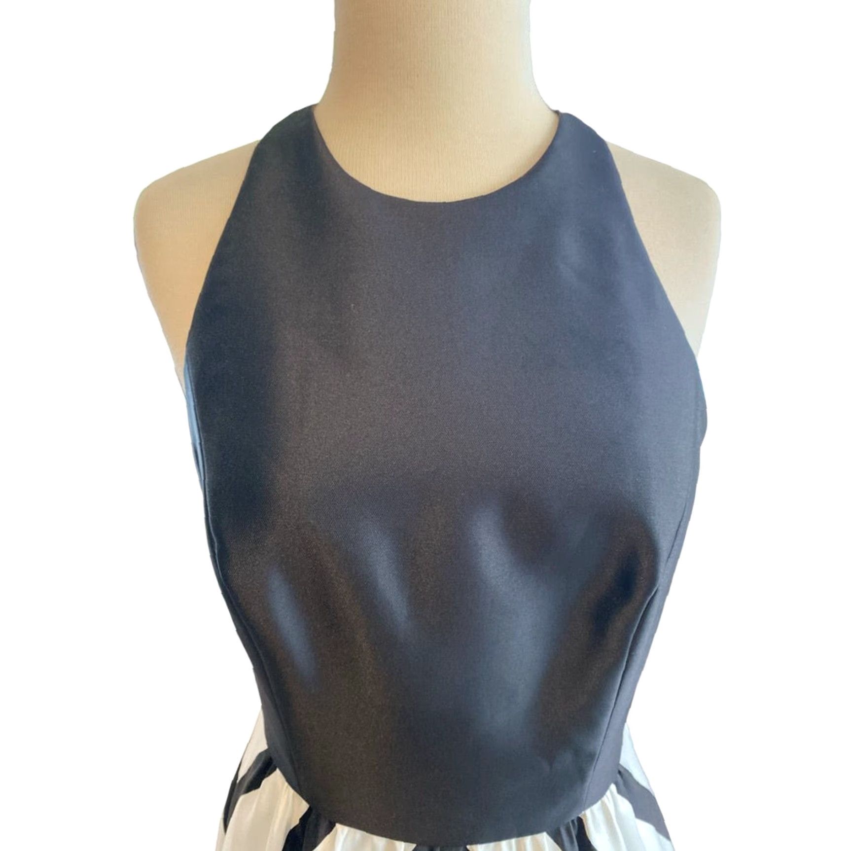 Vintage Alfred Sung Gown Black and White Long Sleeveless Ball Gown 6 Women Adult Regular Size 6 High Waist Long Dress Size M / US 6-8 / IT 42-44 - 6 Thumbnail