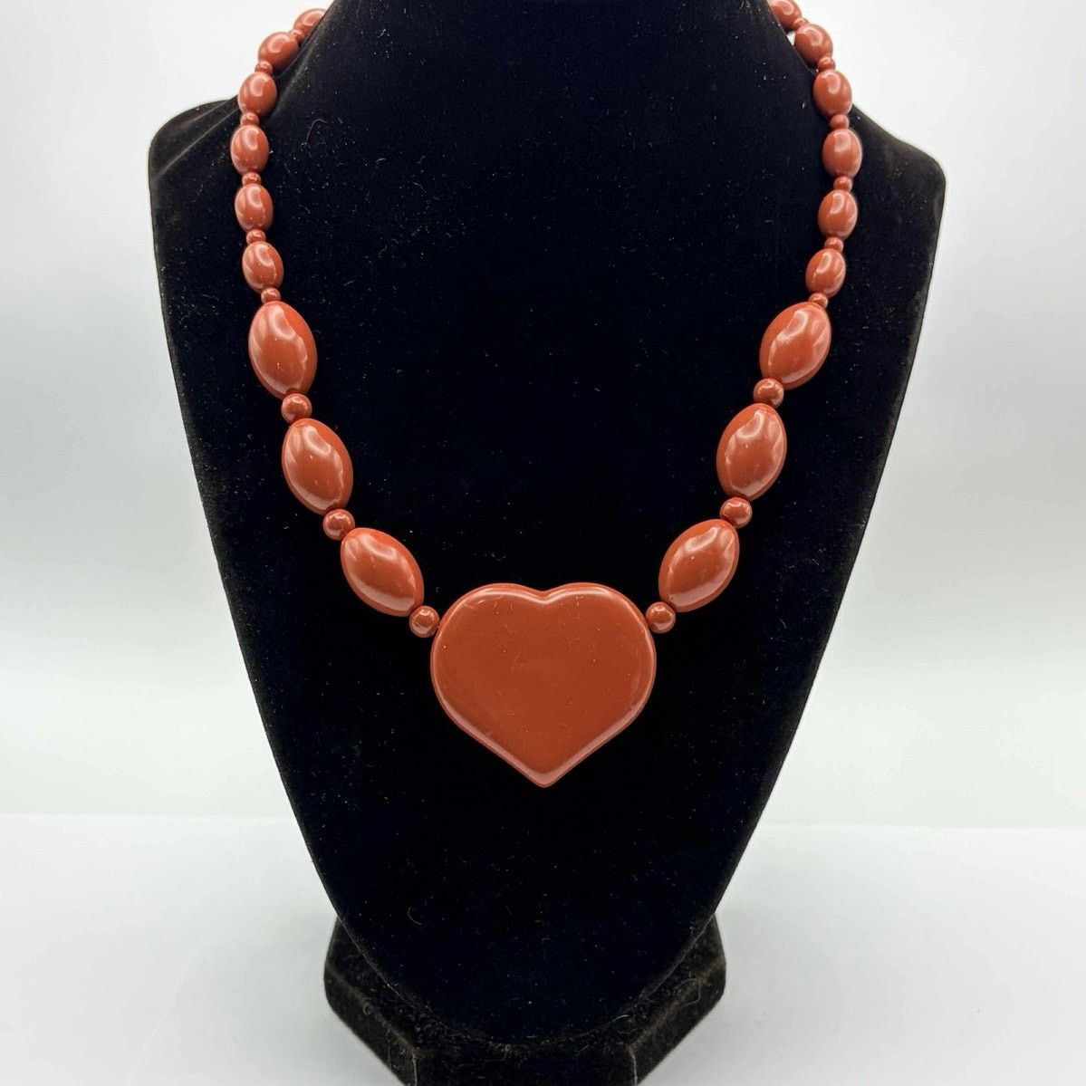 Other Red Beaded Heart Necklace Size ONE SIZE - 1 Thumbnail