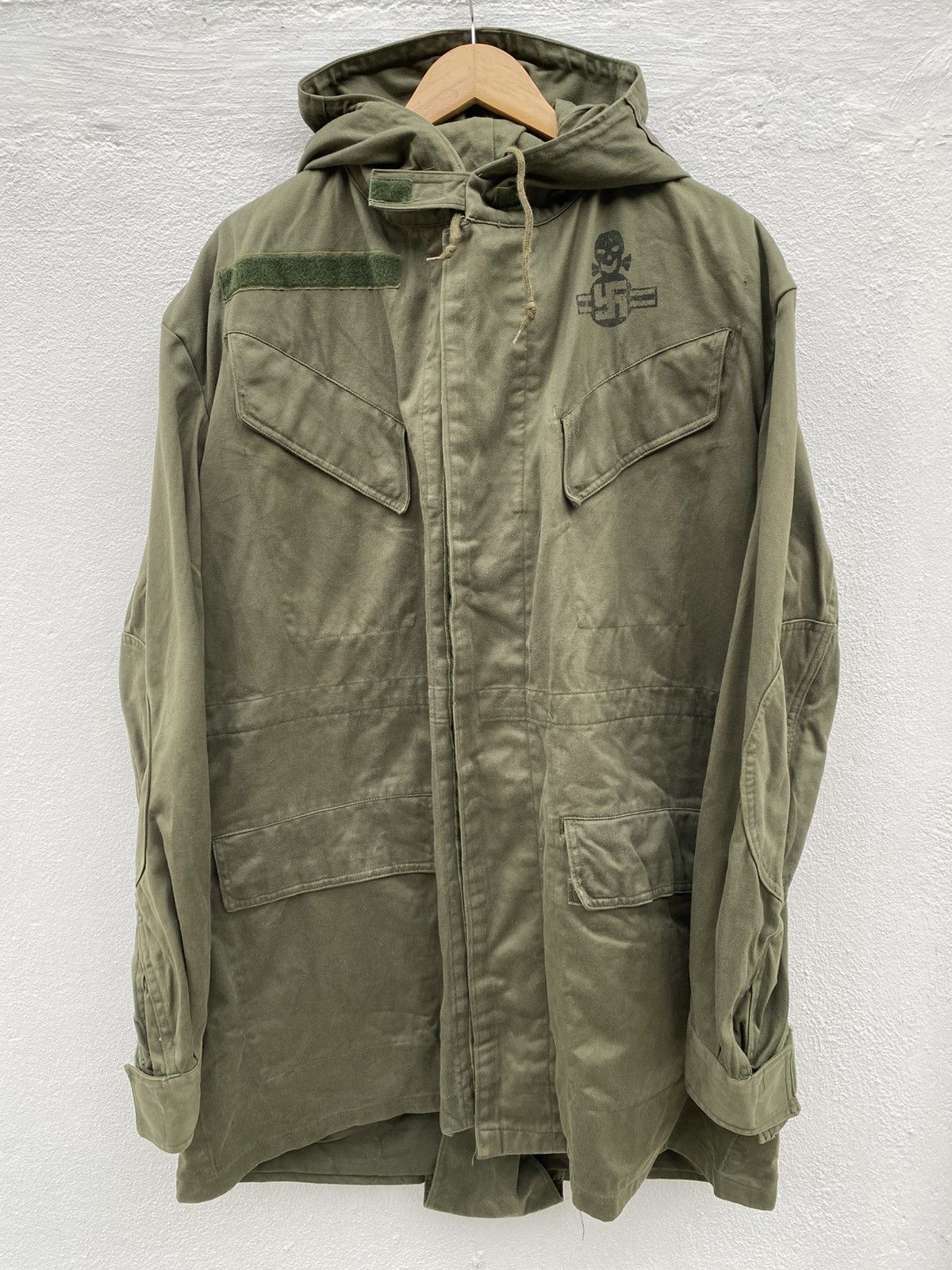 Vintage Vintage 1980s Army Issue Nazi Parka Belgian Seyntex Size US L / EU 52-54 / 3 - 1 Thumbnail