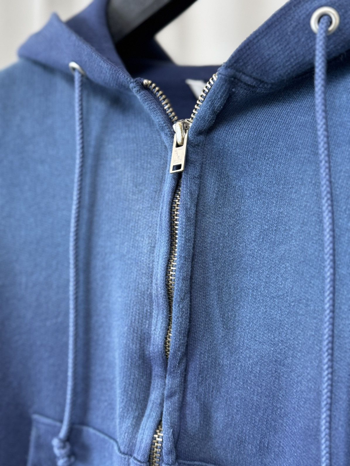Auralee AURALEE Product dyed pima light sweat zip parka LIGHT NAVY Size S / US 4 / IT 40 - 3 Thumbnail