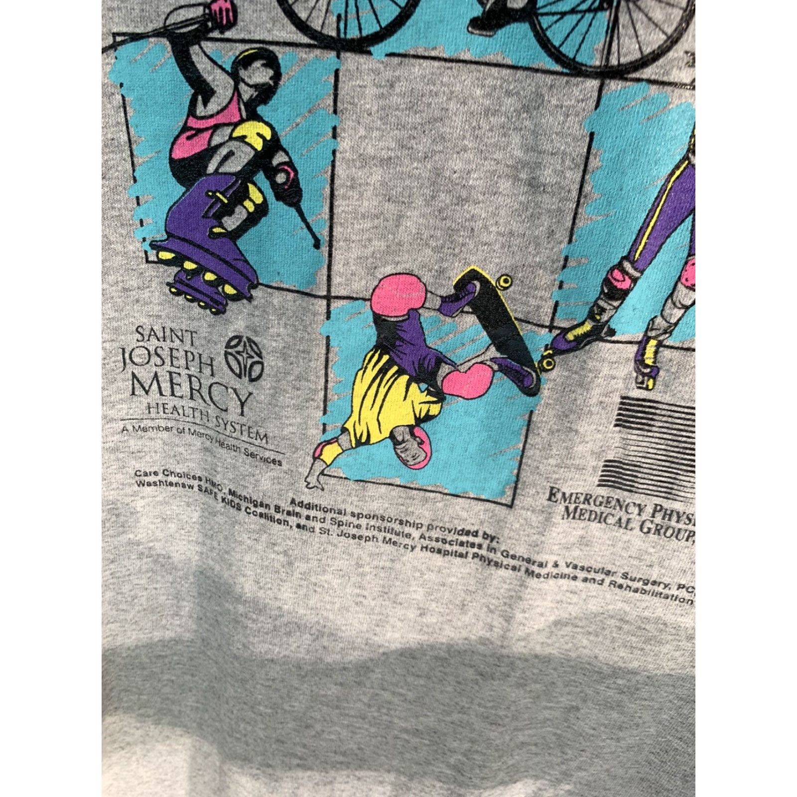 Joseph VINTAGE 1998 SAFE WHEELS T SHIRT Large Gray Mens Skateboard Saint Joseph Mercy Michigan Shirt Size US L / EU 52-54 / 3 - 3 Thumbnail