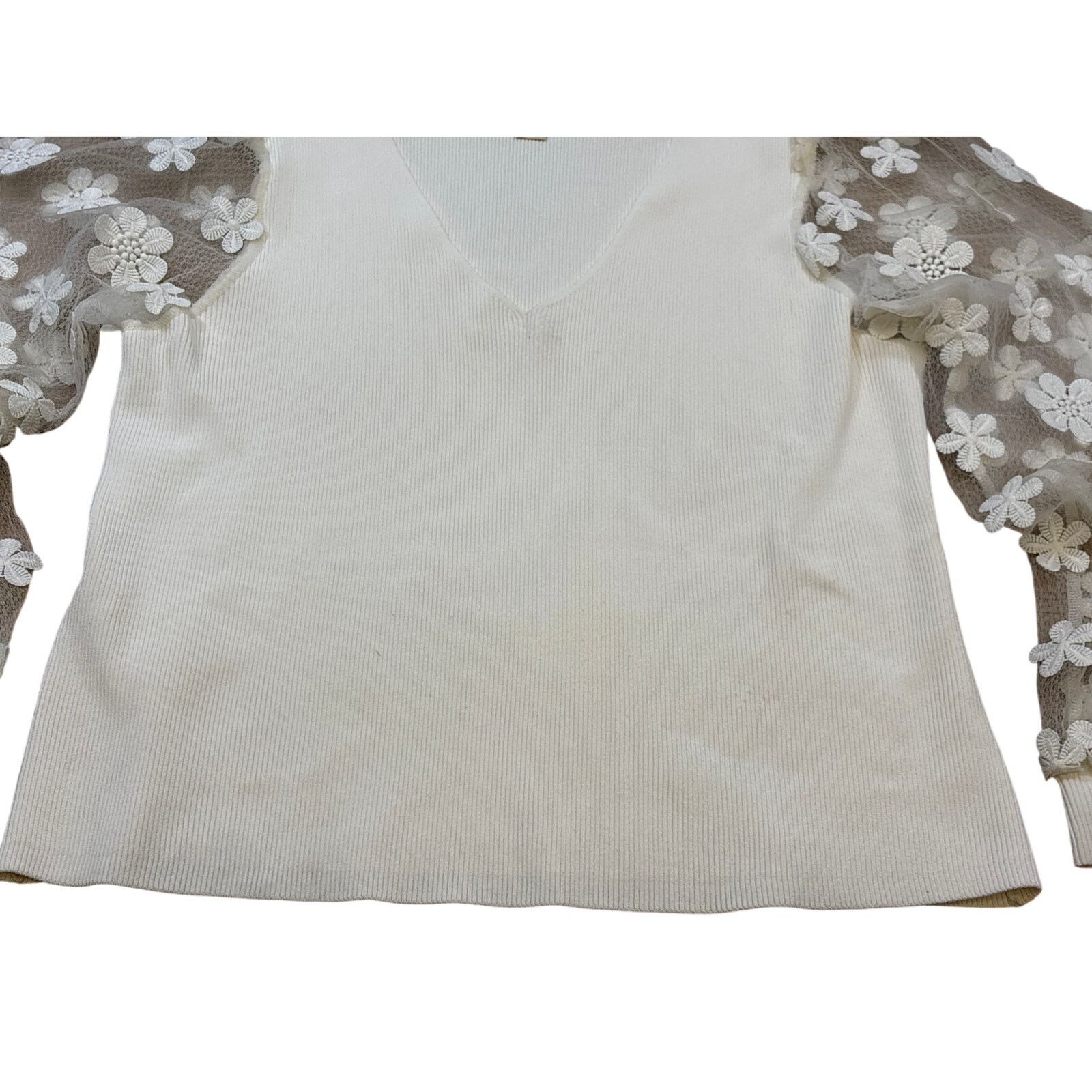 Anthropologie Dolan Left Coast Sheer-Sleeve Appliqué sleeve 1X Size XL / US 12-14 / IT 48-50 - 5 Thumbnail