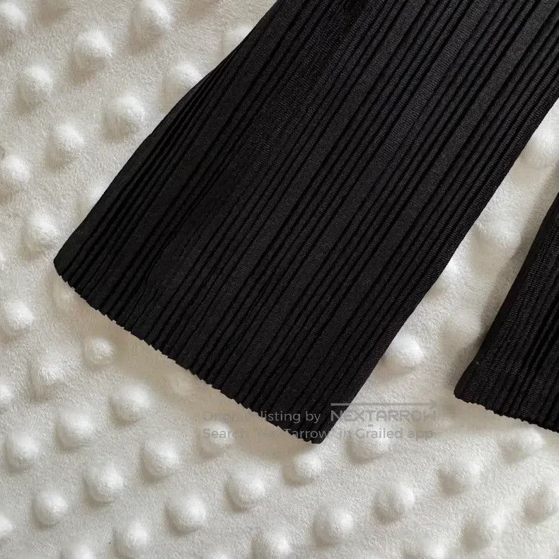 Issey Miyake Issey Miyake Black Ribbed Long Sleeve Top Size L / US 10 / IT 46 - 5 Thumbnail