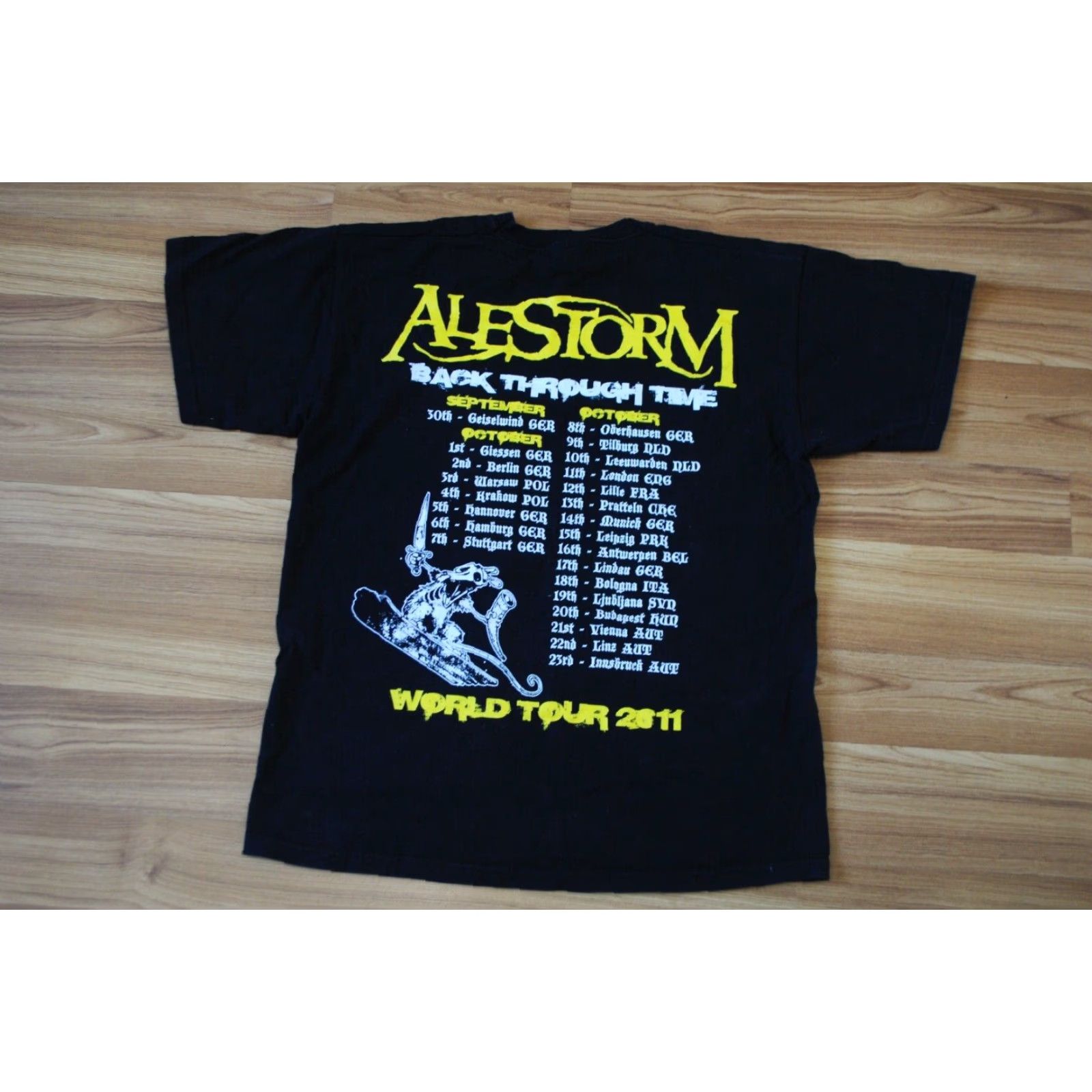 Fruit Of The Loom VINTAGE ALESTORM BACK THROUGH TIME WORLD TOUR TEE COTTON BLACK SIZE LARGE Size US L / EU 52-54 / 3 - 6 Thumbnail