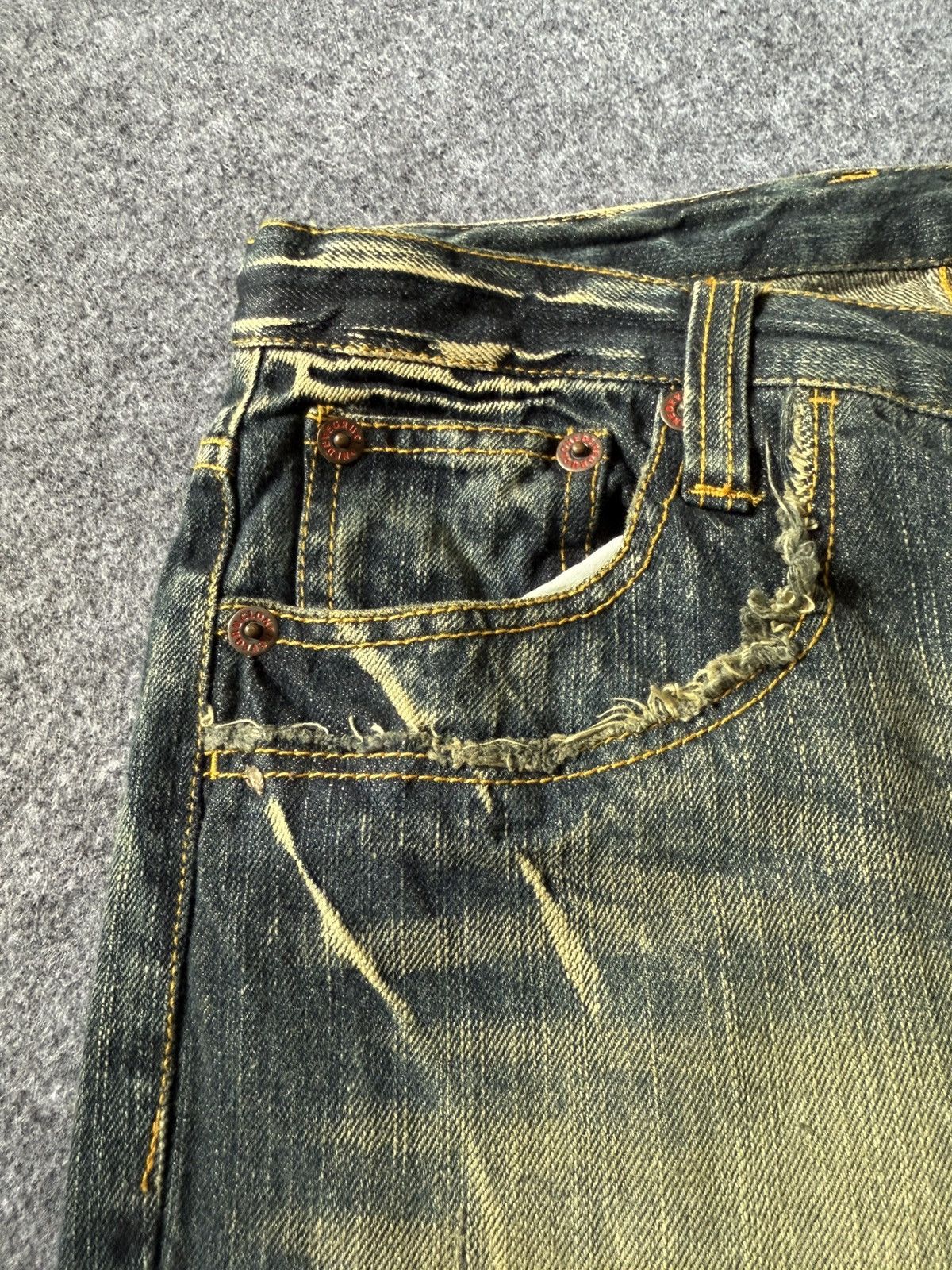 Japanese Brand Clone Devgru Japan Artisal Mud Wash Wrinkle Texture Jeans Size US 30 / EU 46 - 20 Thumbnail