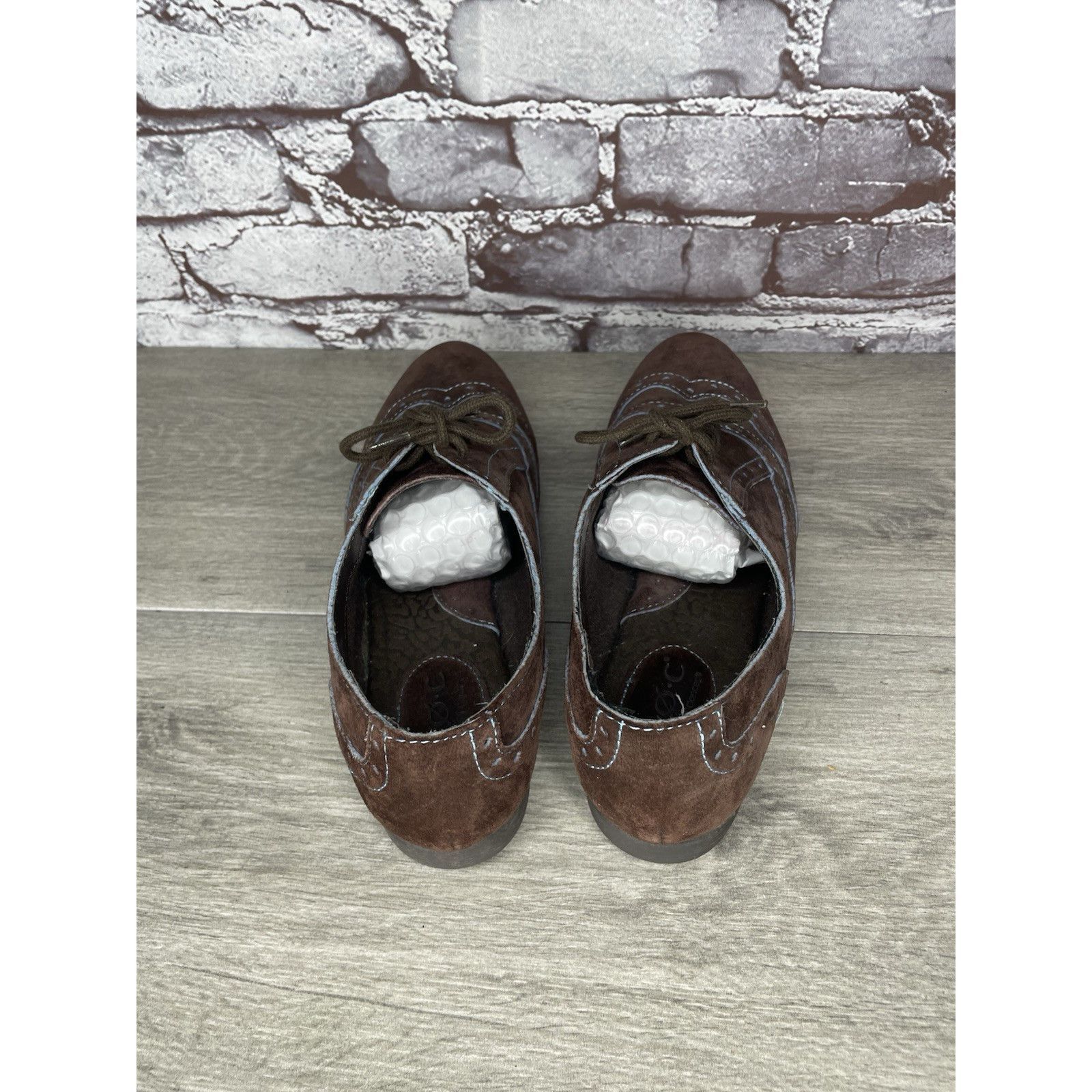 Born Born BOC Suzette Wingtips Shoes Brown Suede Blue Stitching O Size US 8.5 / IT 38.5 - 6 Thumbnail