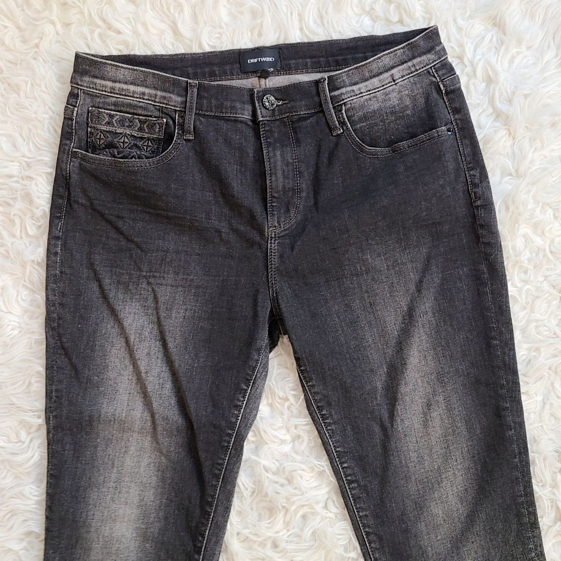 Free People Driftwood Jackie free people faded black denim jeans sz 32 Size 32" / US 10 / IT 46 - 5 Thumbnail